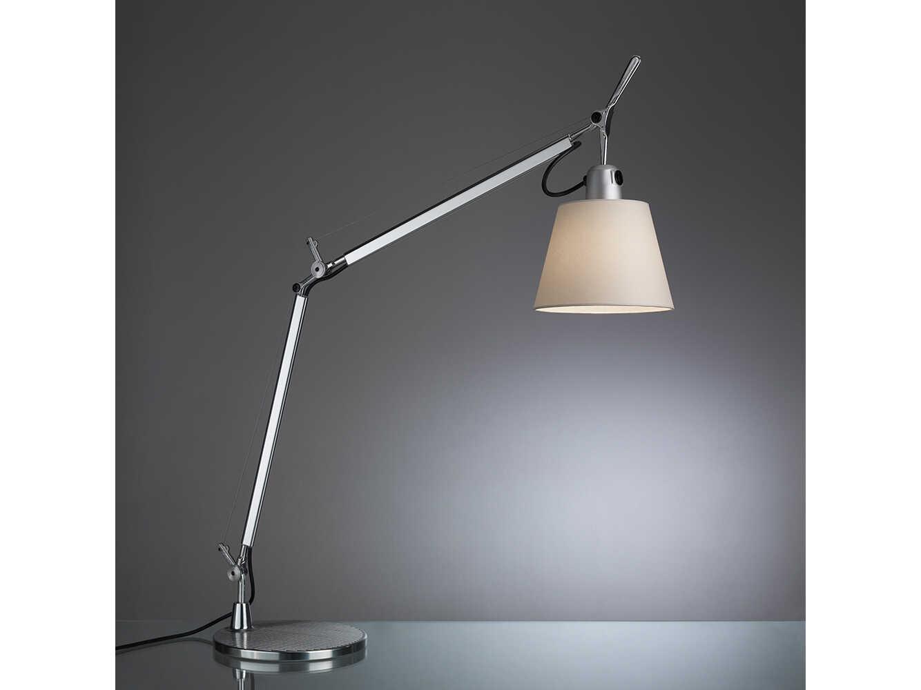 Artemide Tolomeo With Shade Parchment Silver Buffet Lamp