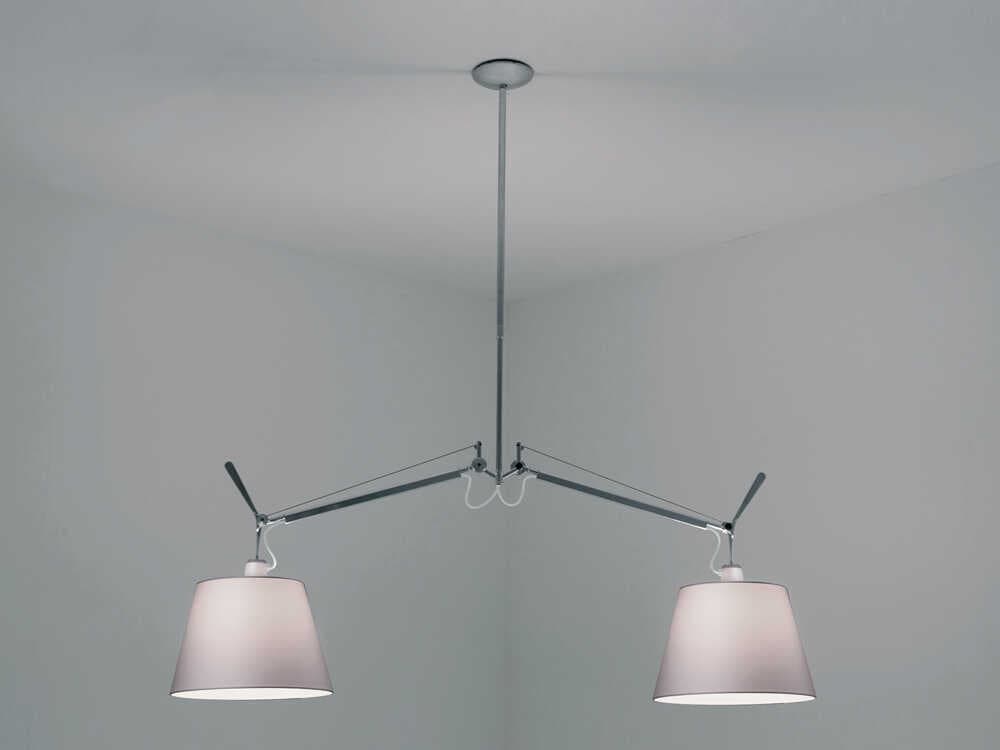Artemide Tolomeo Double 2-Light Aluminum Steel Island Pendant