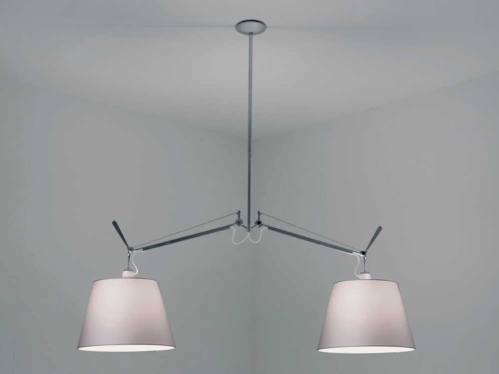 Artemide Tolomeo Double 2-Light Aluminum Steel Island Pendant