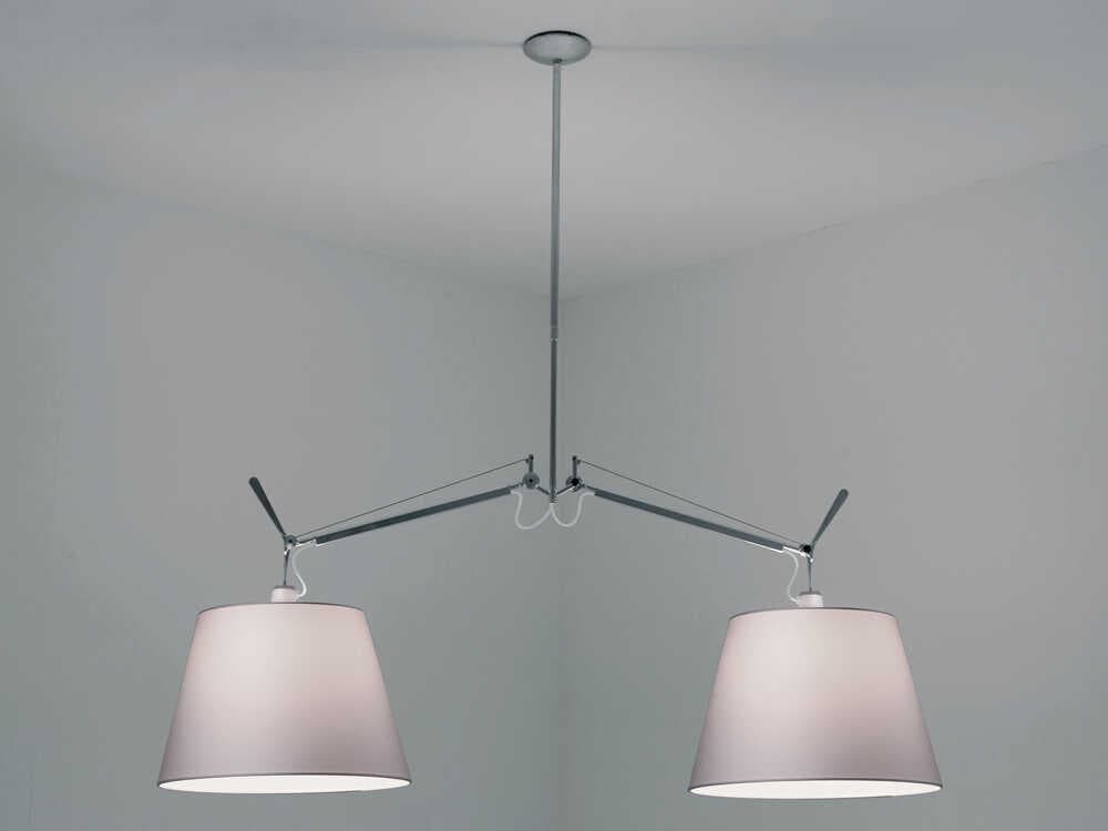 Artemide Tolomeo Double 2-Light Aluminum Steel Island Pendant