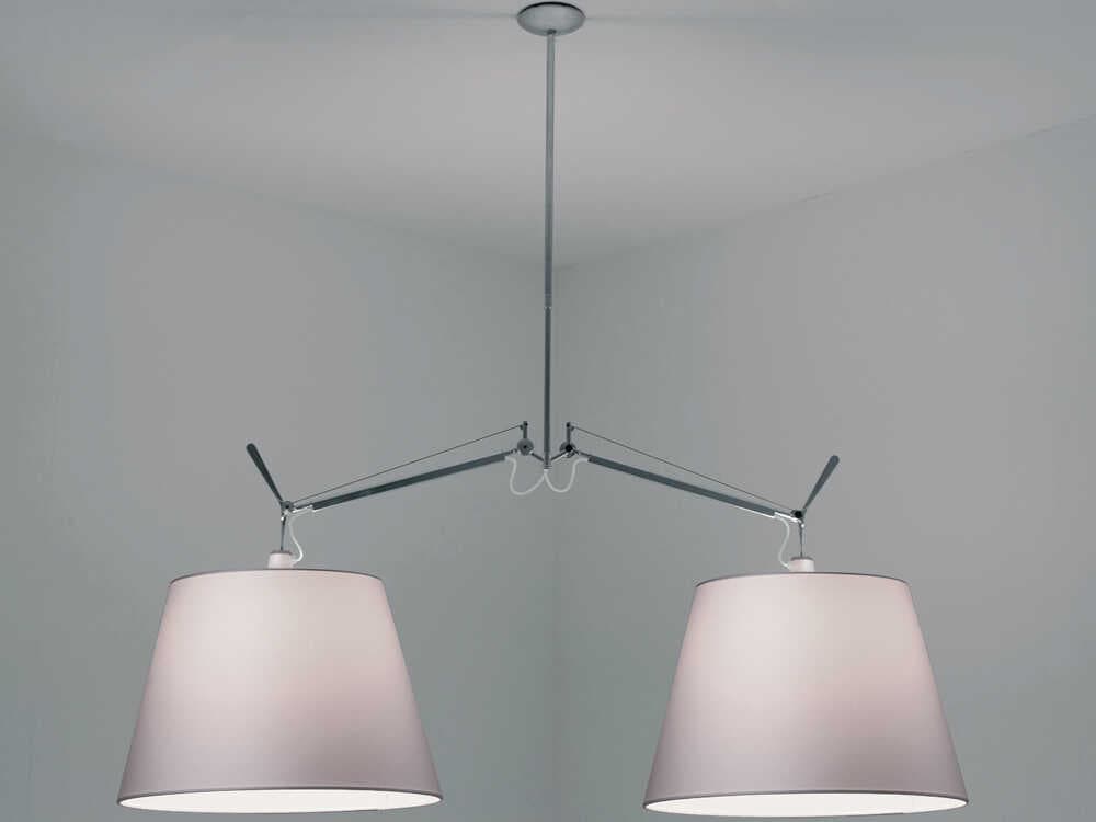 Artemide Tolomeo Double 2-Light Aluminum Steel Island Pendant