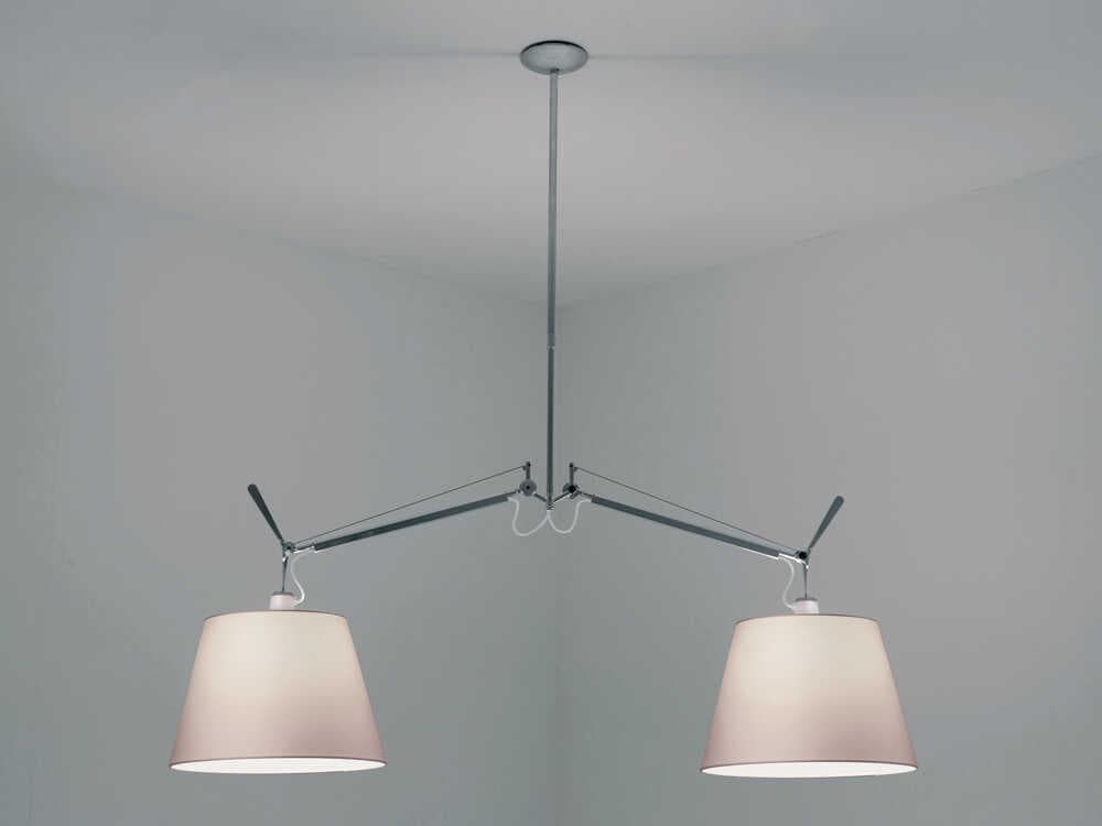 Artemide Tolomeo Double 2-Light Aluminum Steel Island Pendant