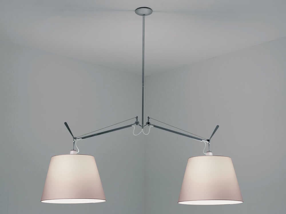 Artemide Tolomeo Double 2-Light Aluminum Steel Island Pendant