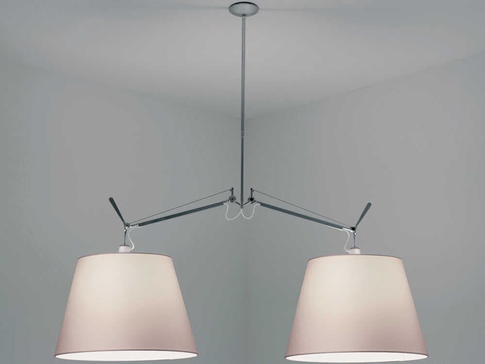 Artemide Tolomeo Double 2-Light Aluminum Steel Island Pendant