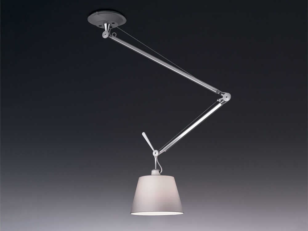 Artemide Tolomeo Off Center Silver Fiber Pendant