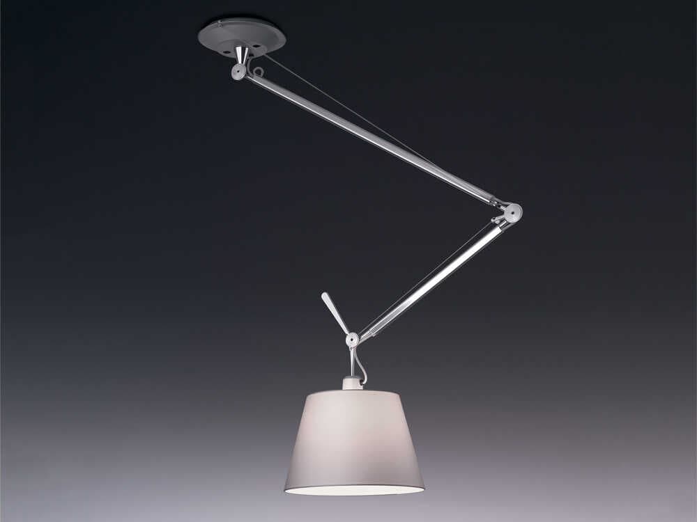 Artemide Tolomeo Off Center Silver Fiber Pendant