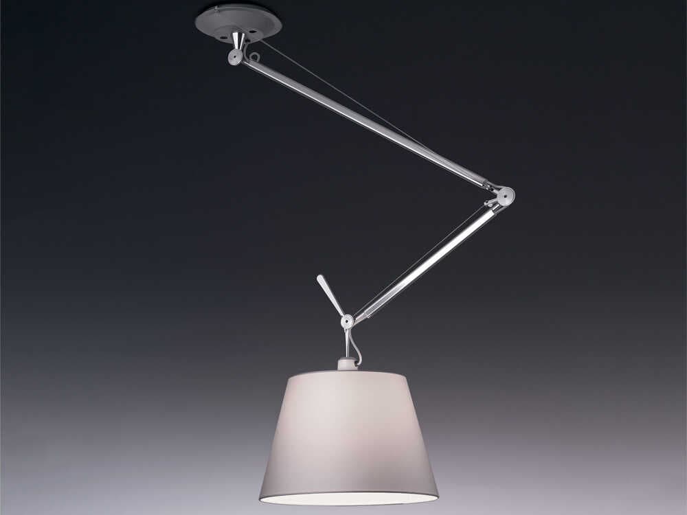Artemide Tolomeo Off Center Silver Fiber Pendant