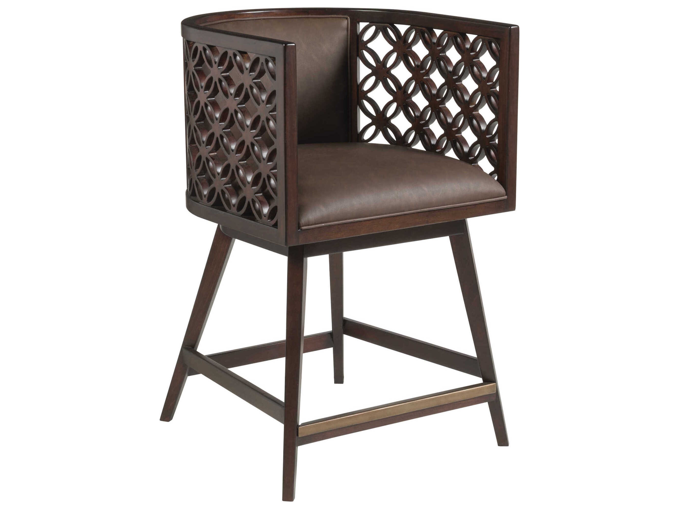Artistica Vivace Dark Faux Leather Swivel Counter Stool