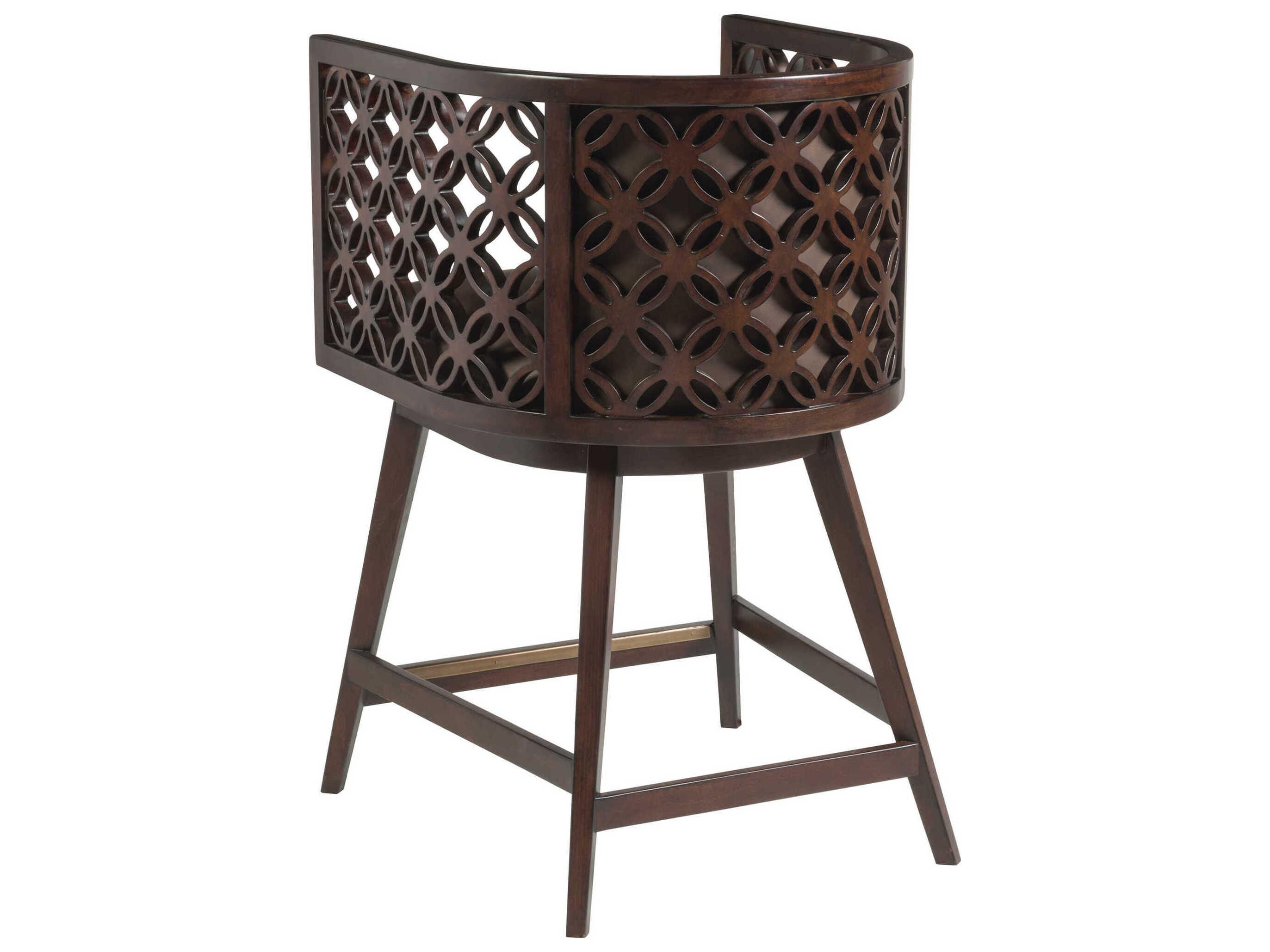 Artistica Vivace Dark Faux Leather Swivel Counter Stool