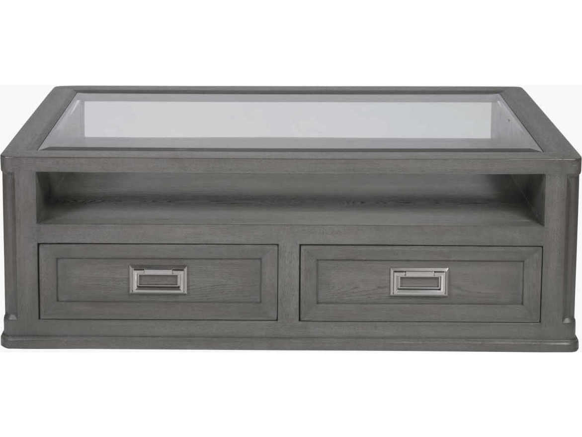 Artistica Appellation Rectangular Glass Gray Cocktail Table