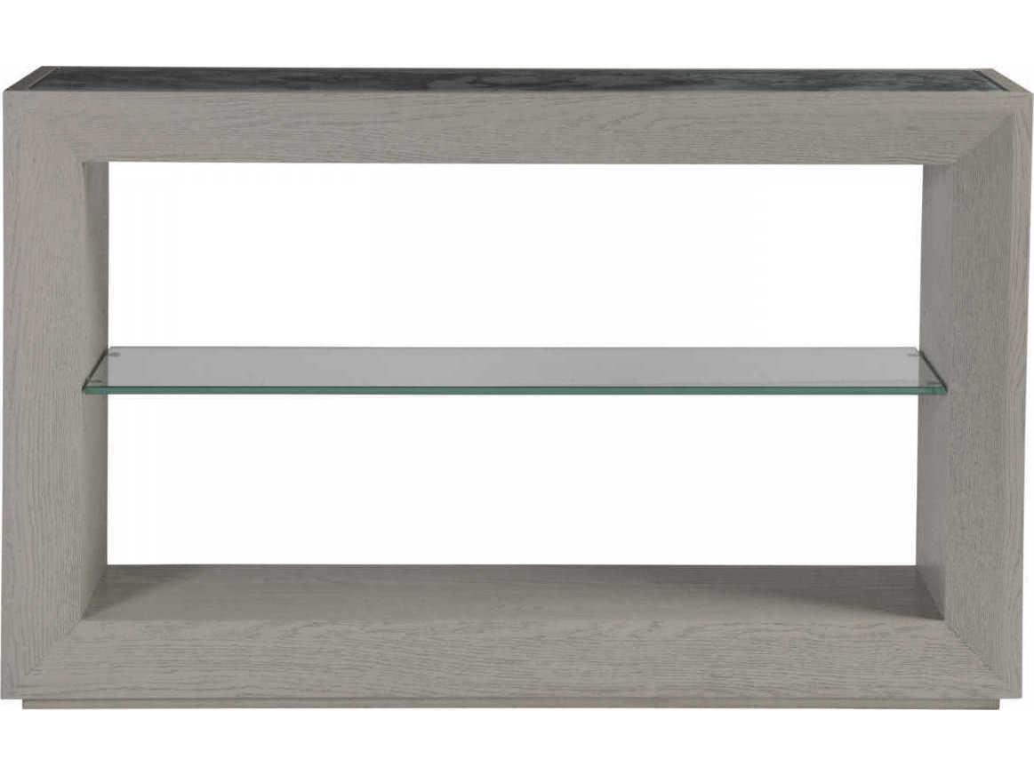 Artistica Signature Designs Metaphor Rectangular Eglomise White Sandblasted Console Table