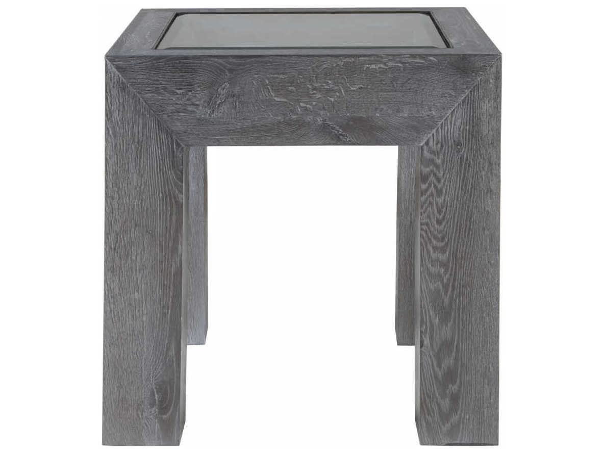 Artistica Signature Designs Accolade Rectangular Beveled Glass Waxed Carbon End Table