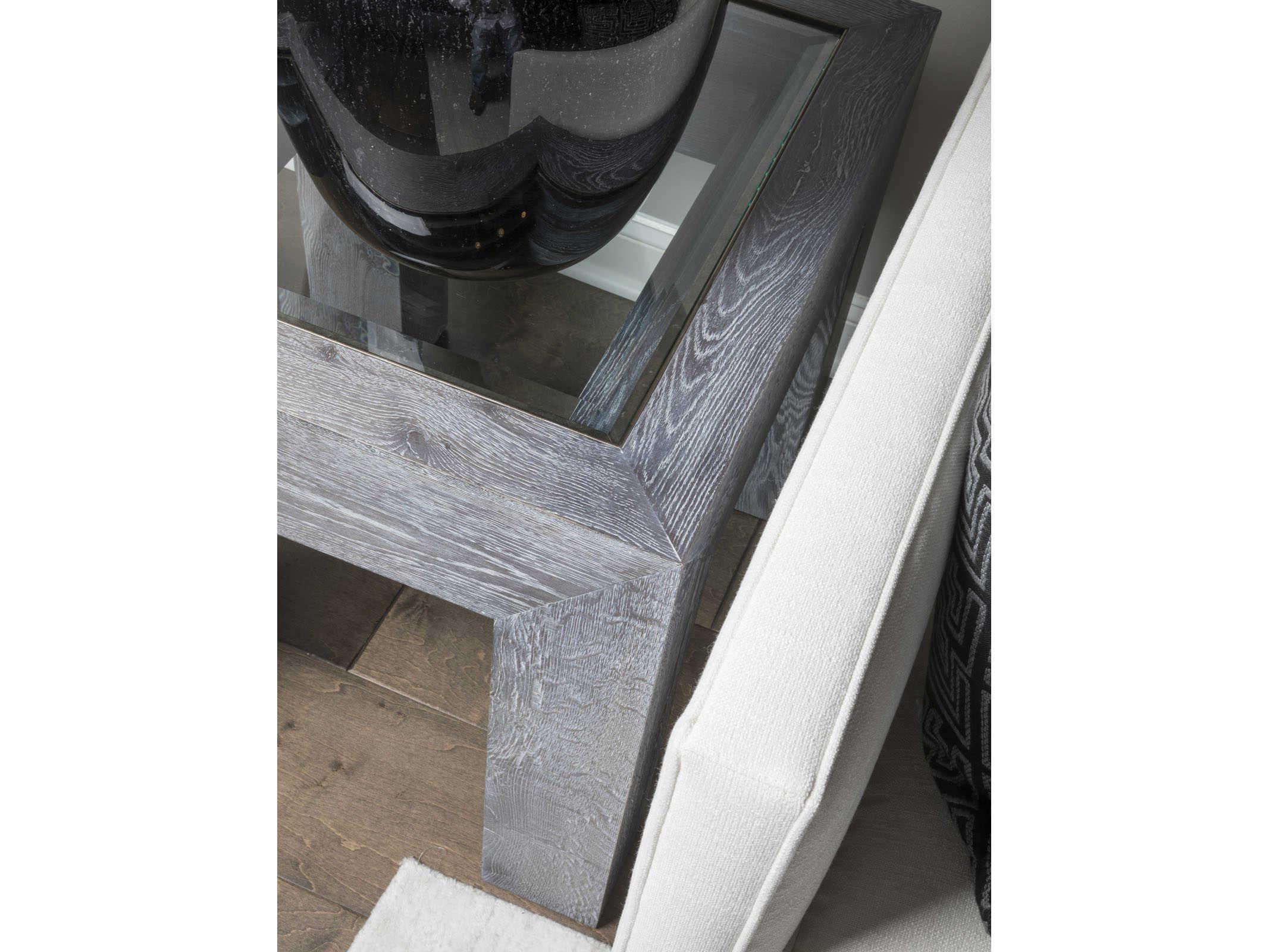 Artistica Signature Designs Accolade Rectangular Beveled Glass Waxed Carbon End Table