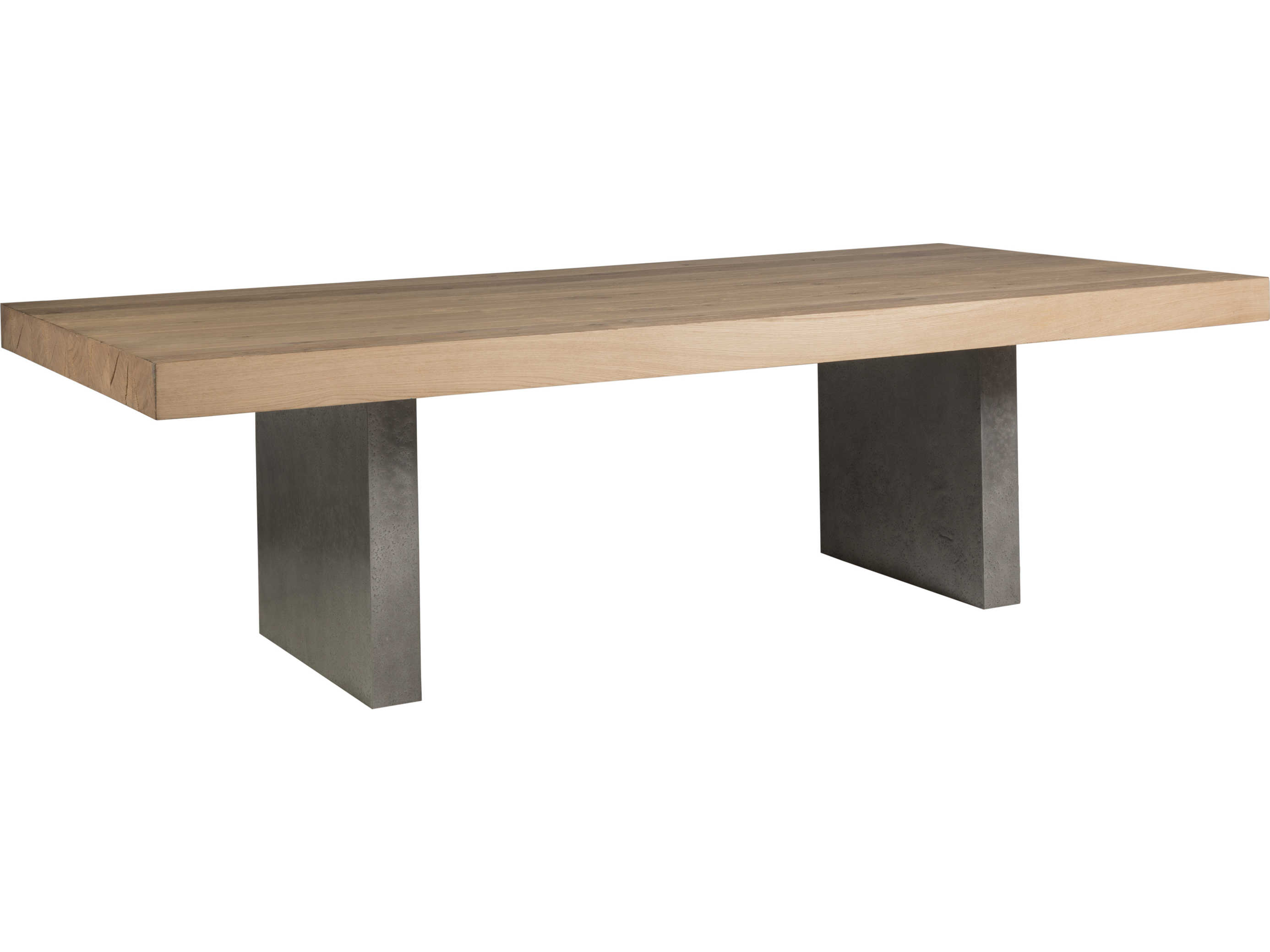 Artistica Verite Rectangular Wood White Oak Antiqued Gun Metal Dining Table
