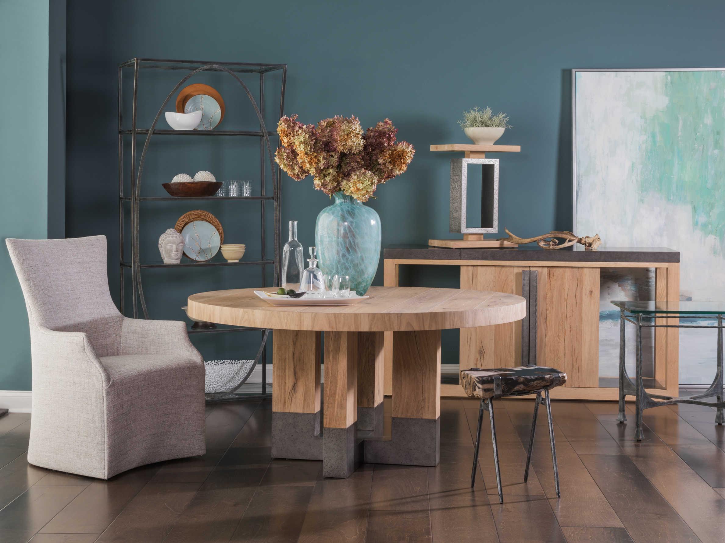 Artistica Verite Rectangular Wood White Oak Antiqued Gun Metal End Table