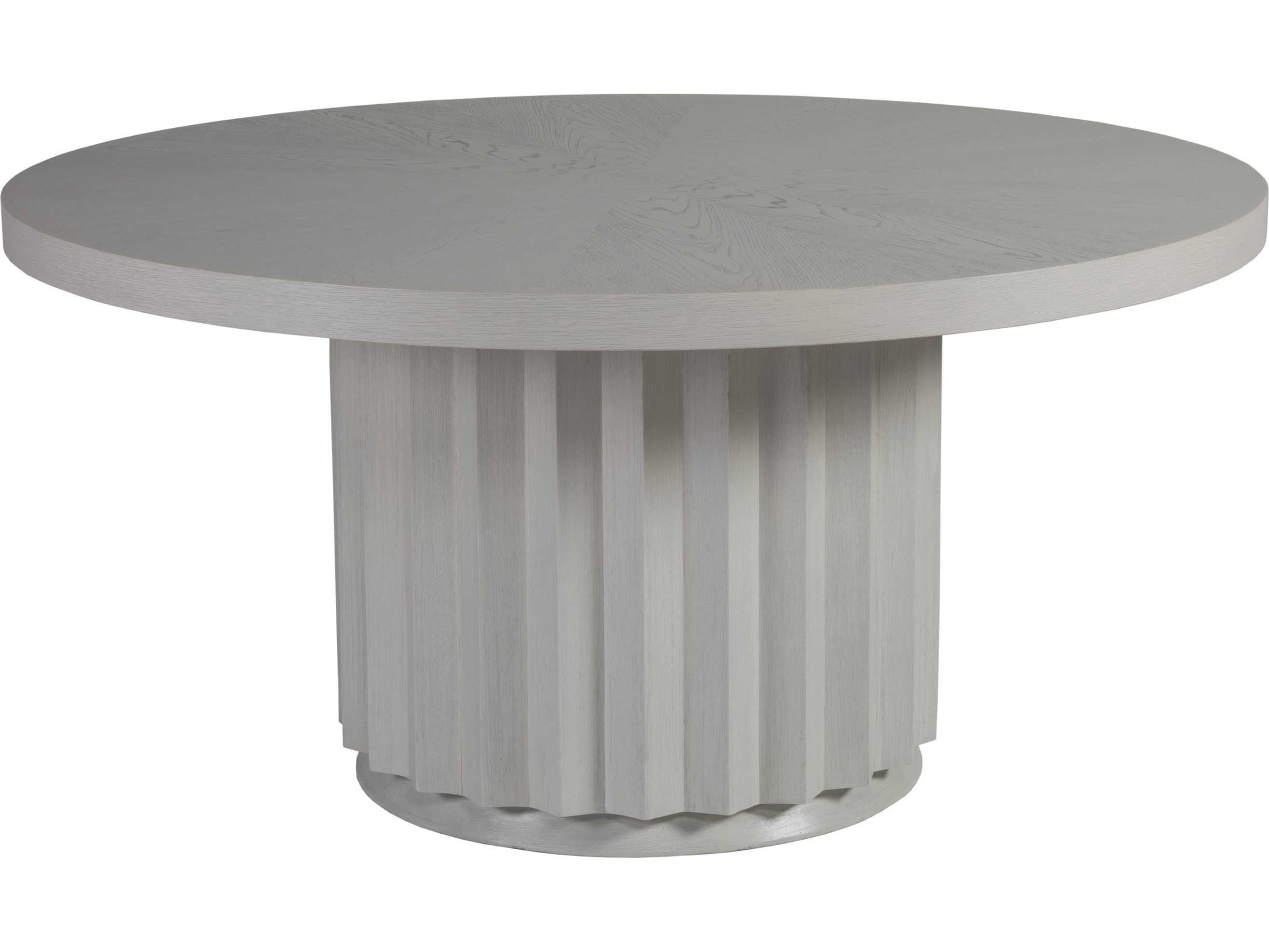 Artistica Signature Designs Sarto Round Wood Sandblasted Cerused White Grey Dining Table