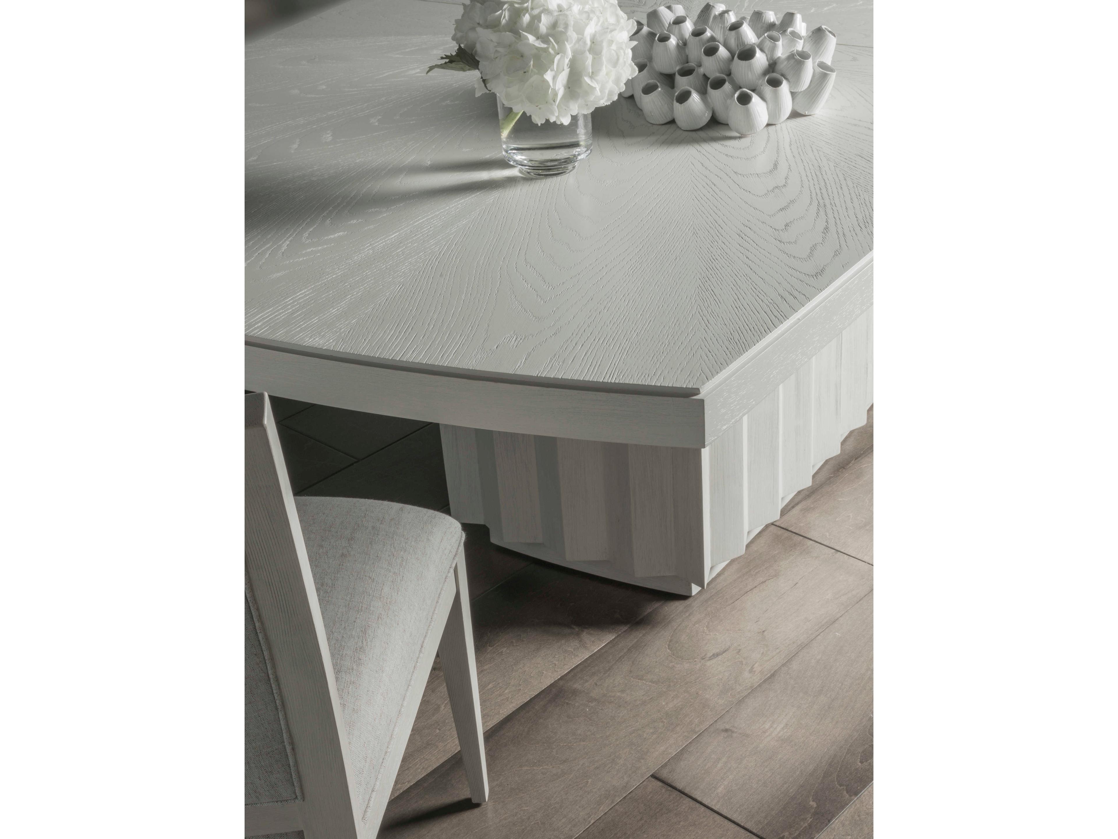 Artistica Signature Designs Sarto Extendable Rectangular Wood Sandblasted Cerused White Grey Dining Table
