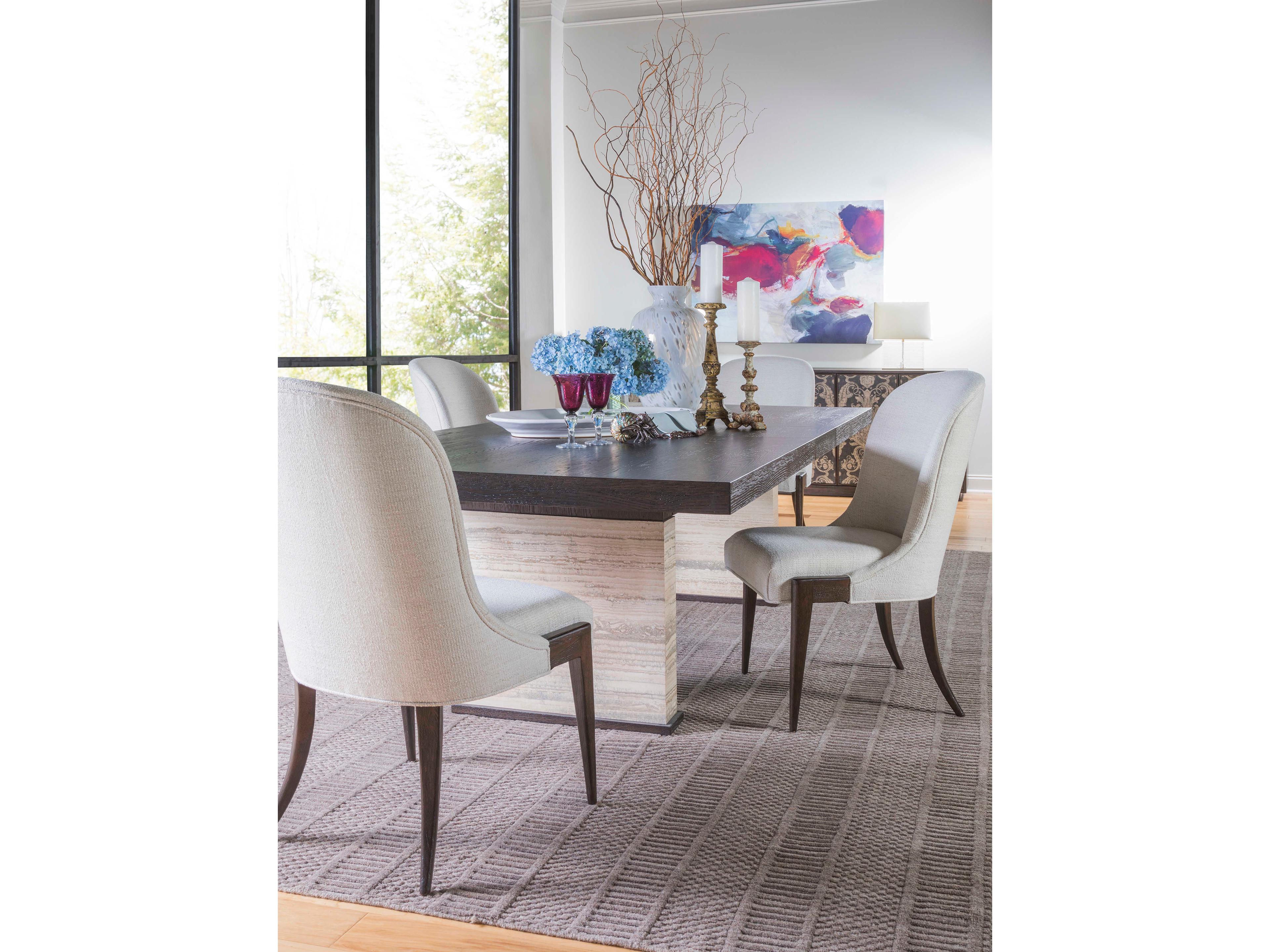 Artistica Signature Designs Venerato Extendable Rectangular Wood Mocha Brown Fantasy Travertine Dining Table