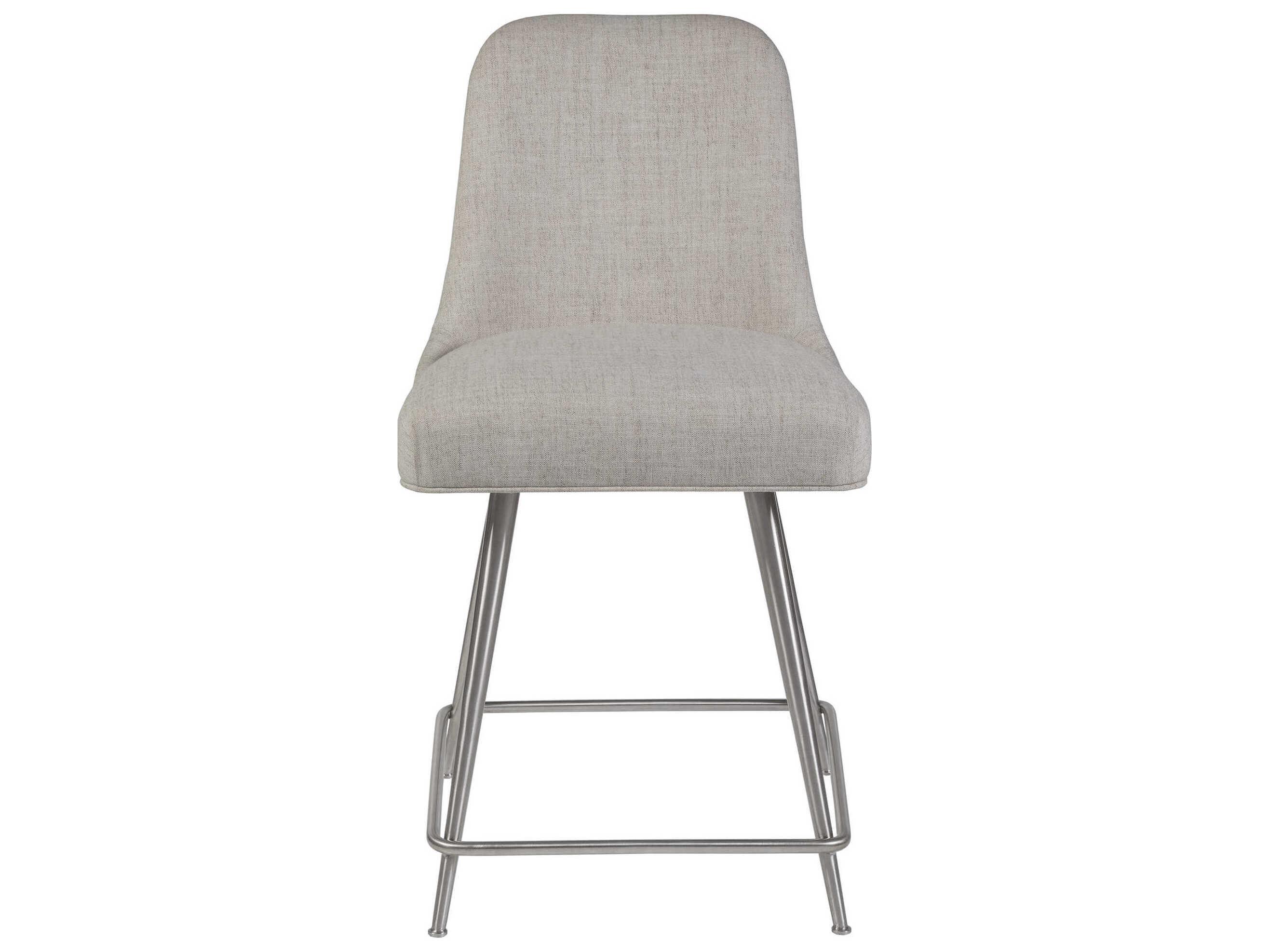 Artistica Dinah Stainless Steel Upholstered Swivel Counter Stool