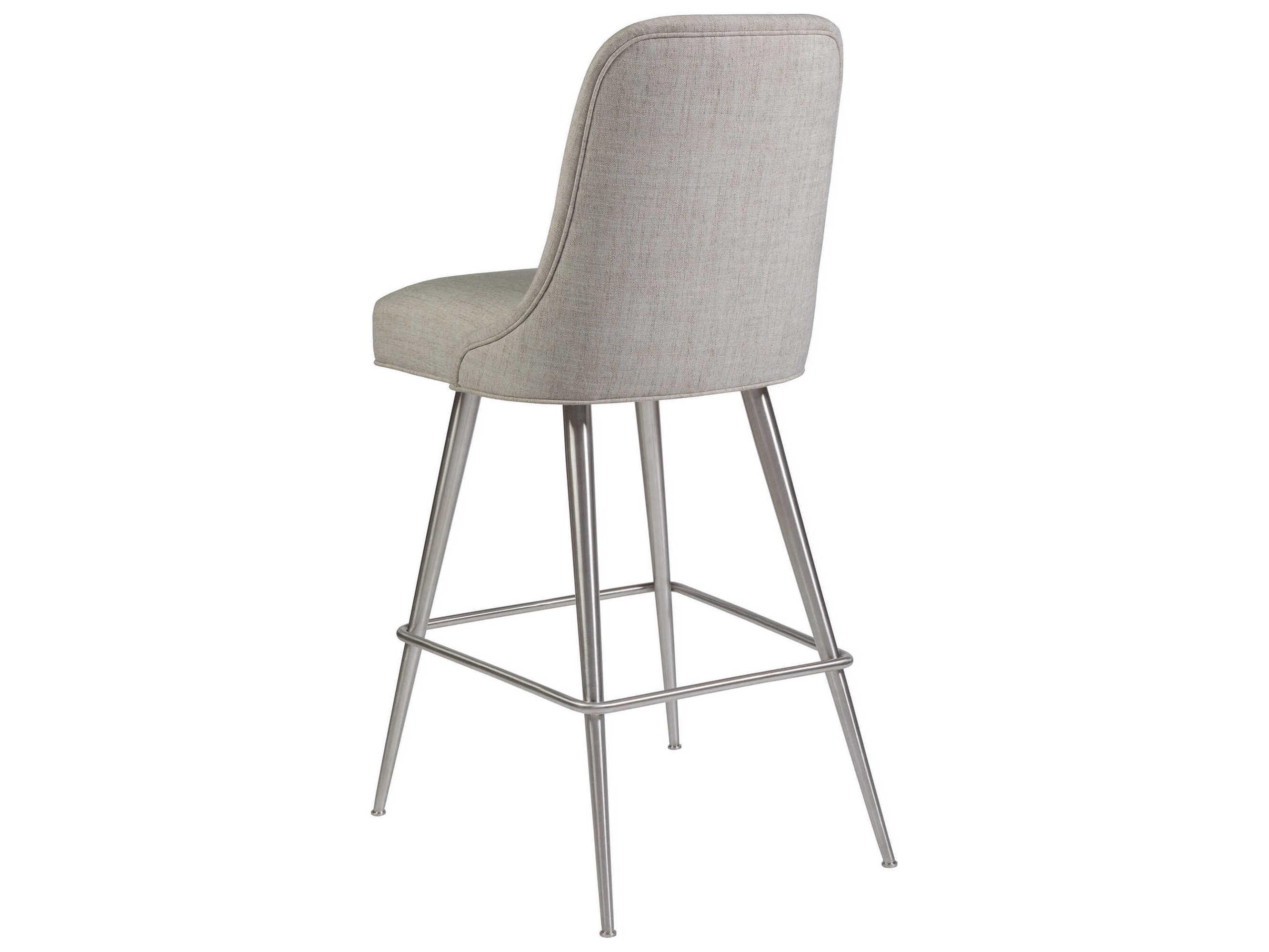 Artistica Dinah Stainless Steel Upholstered Swivel Bar Stool