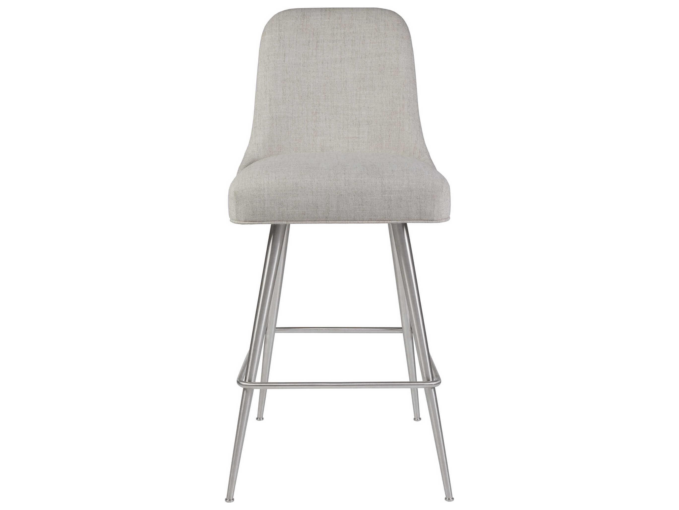 Artistica Dinah Stainless Steel Upholstered Swivel Bar Stool