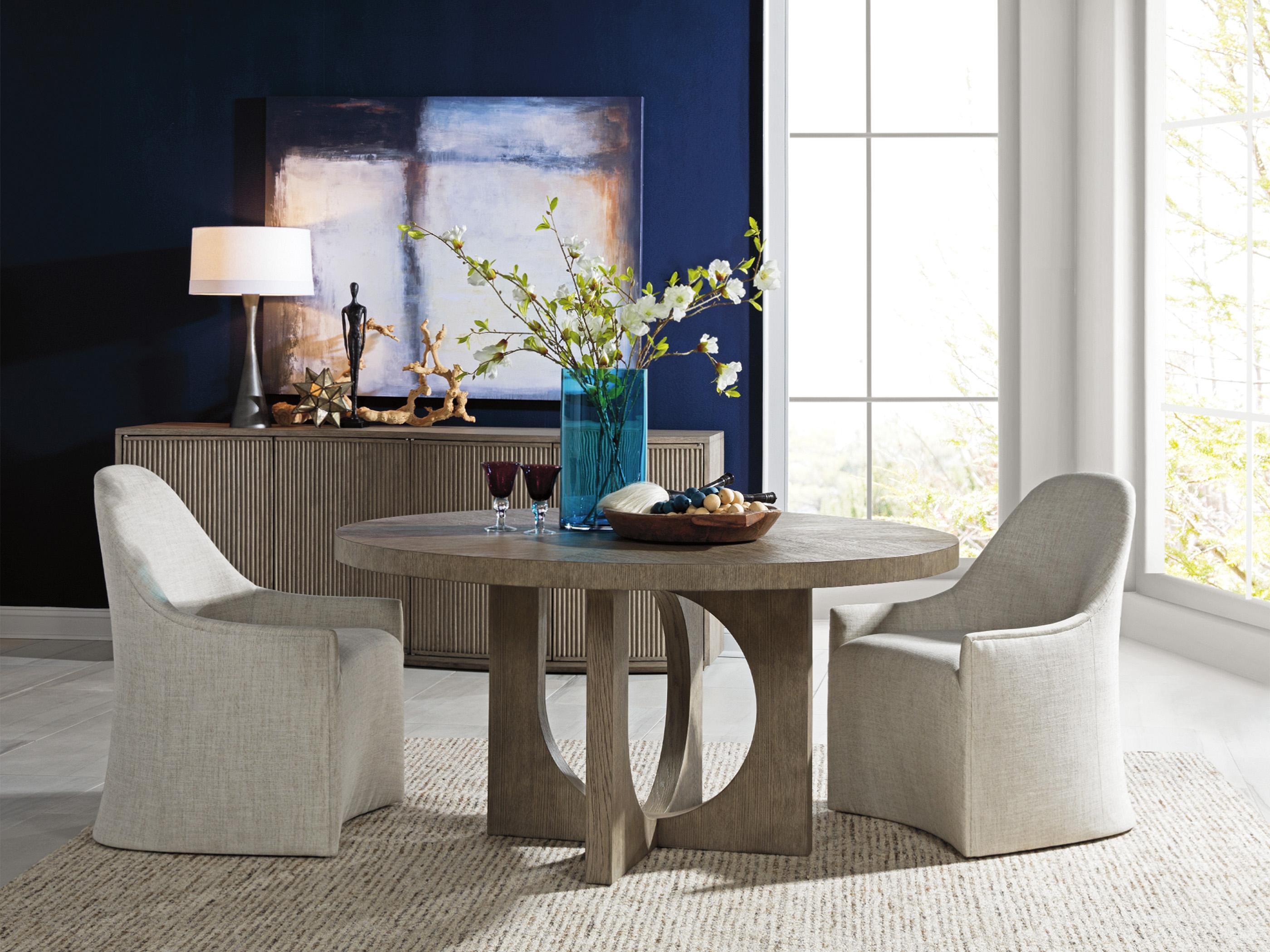 Artistica Signature Designs Apostrophe Round Wood Cappuccino Gray Oak Dining Table