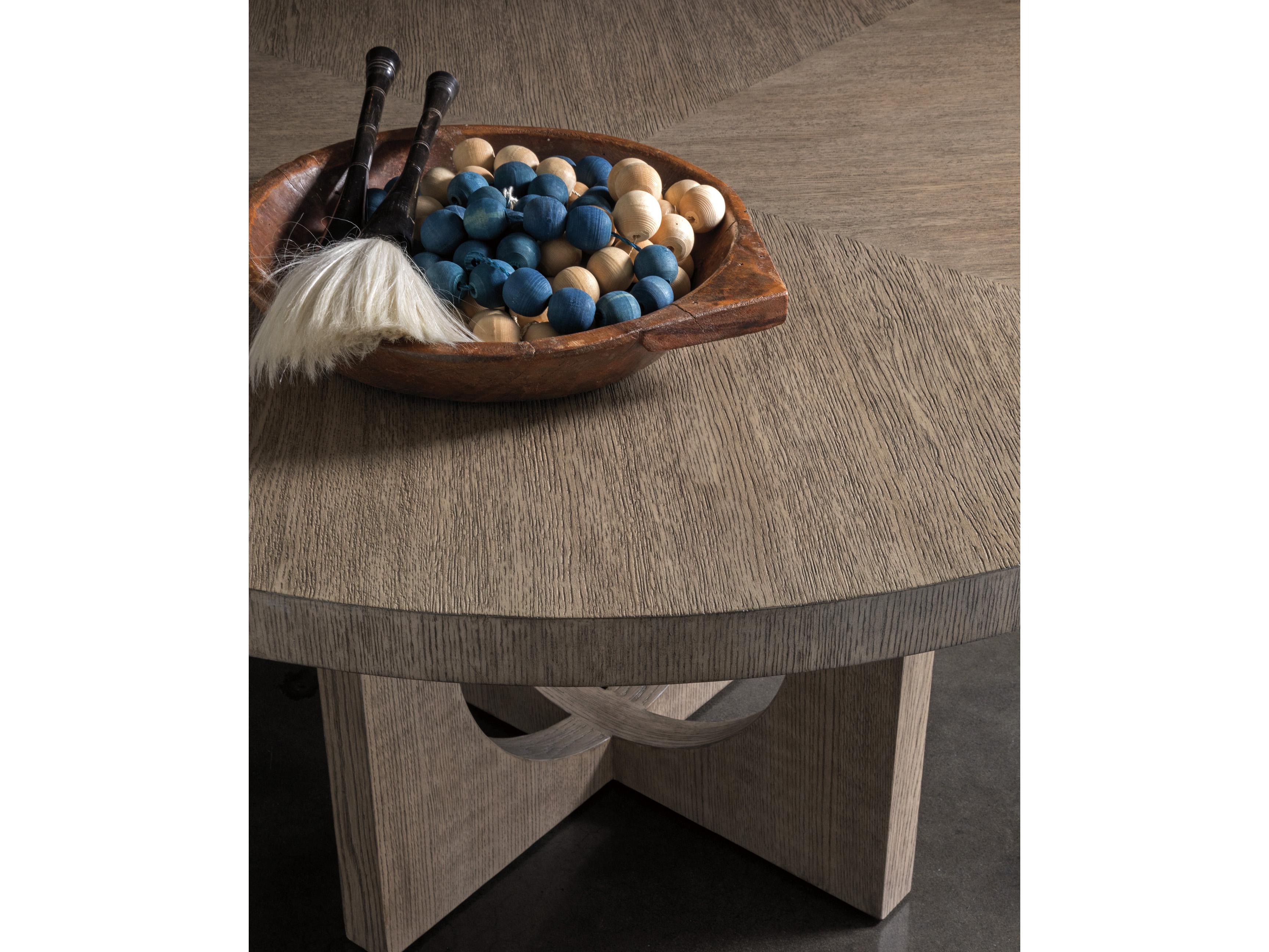 Artistica Signature Designs Apostrophe Round Wood Cappuccino Gray Oak Dining Table