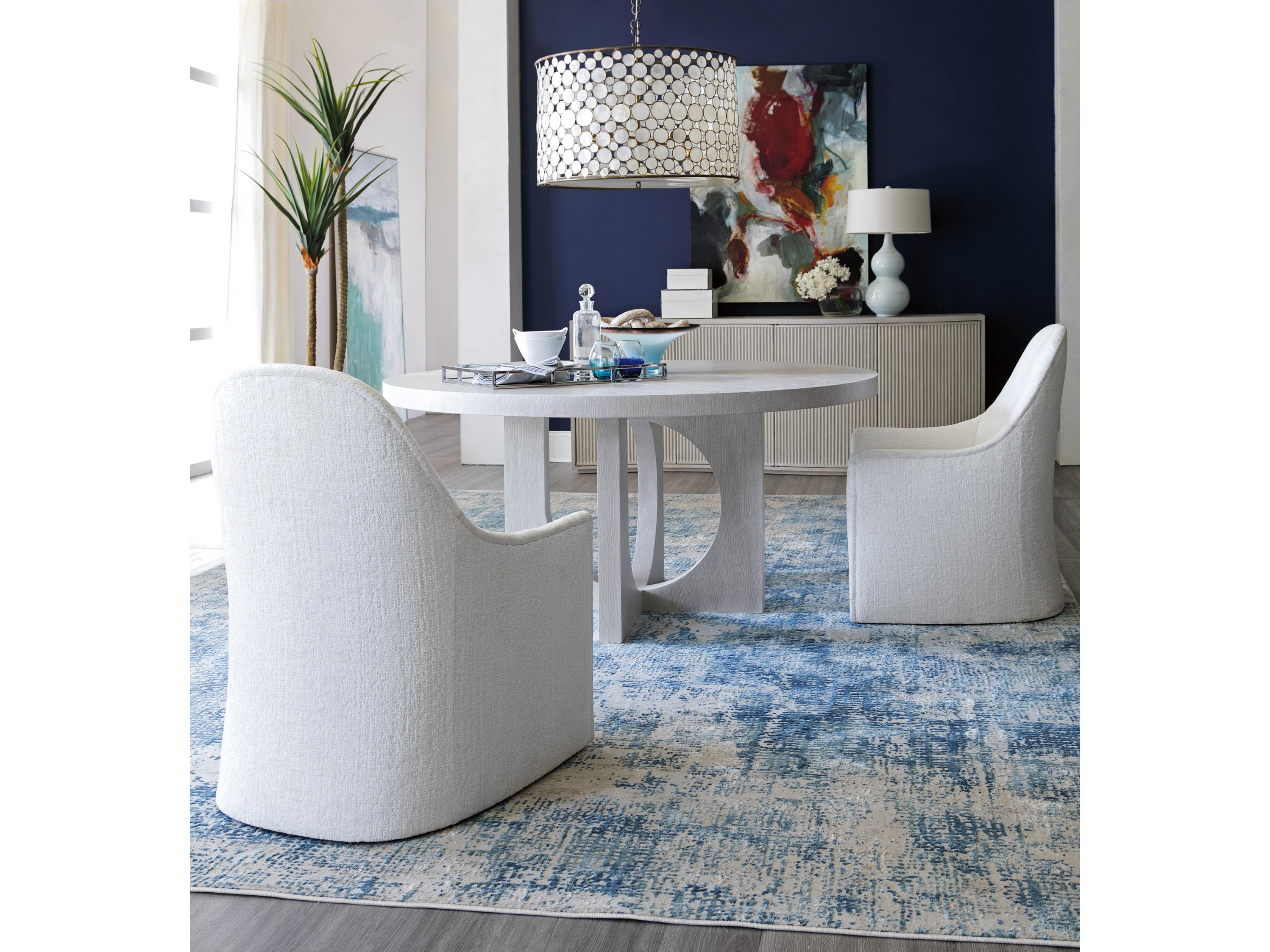 Artistica Signature Designs Apostrophe Round Wood Mistry White Gray Dining Table