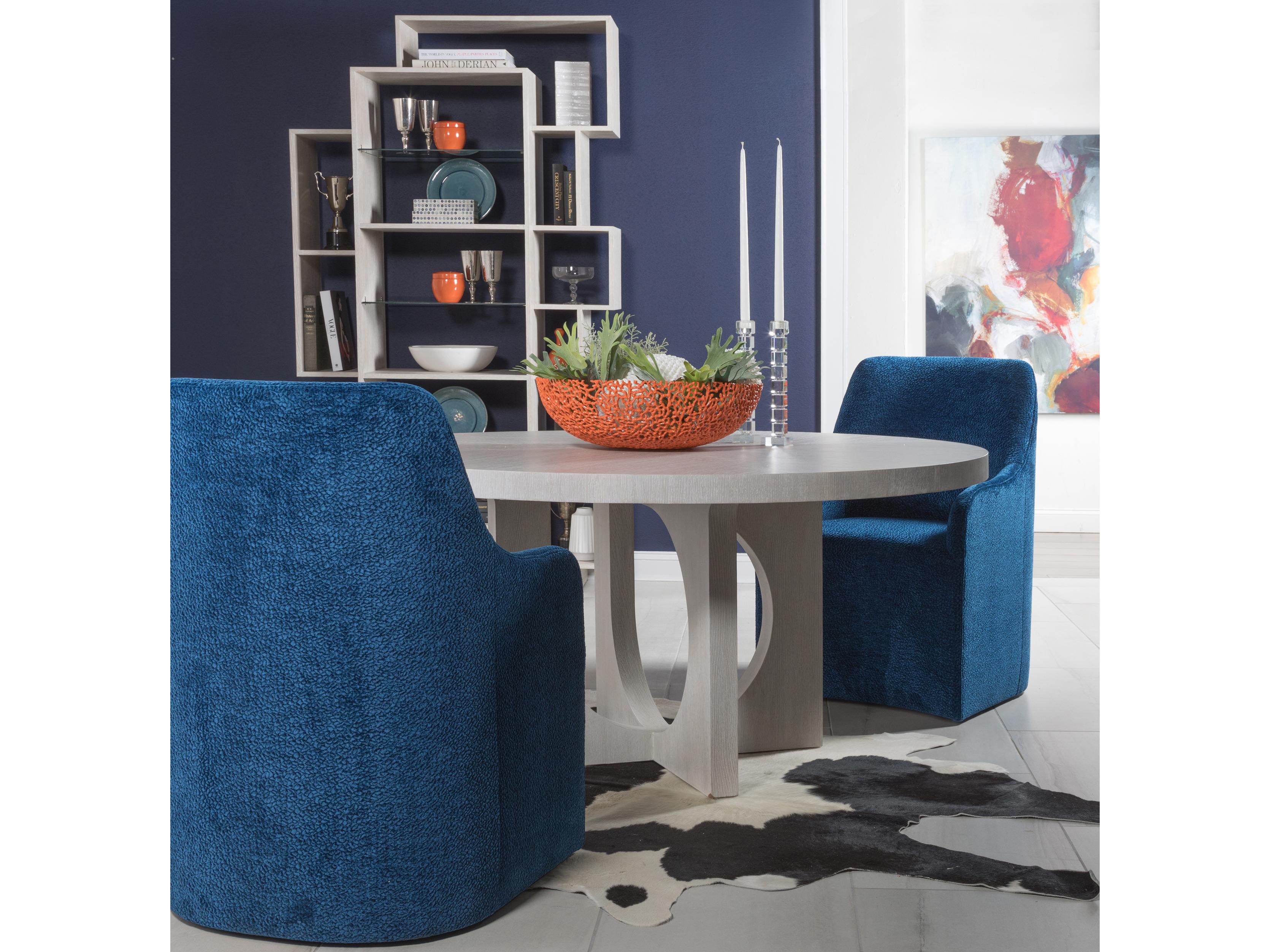 Artistica Signature Designs Apostrophe Round Wood Mistry White Gray Dining Table