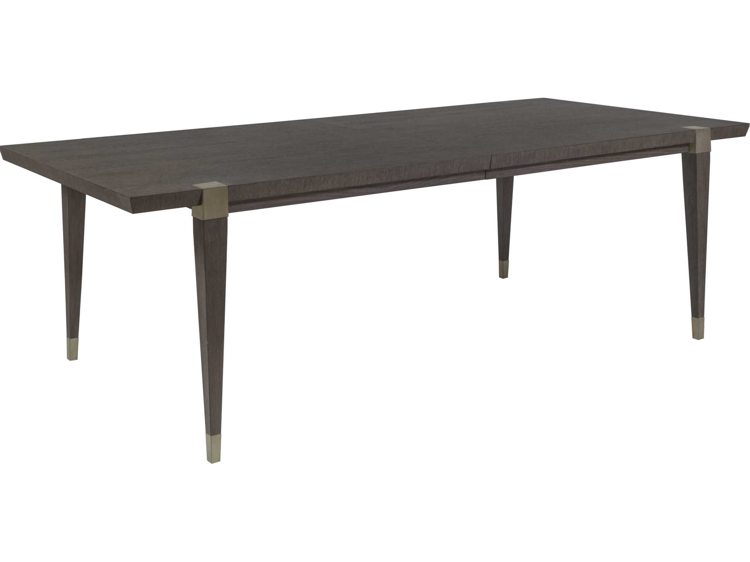 Artistica Signature Designs Belvedere Extendable Rectangular Wood Falcon Brown Antiqued Brushed Nickel Dining Table