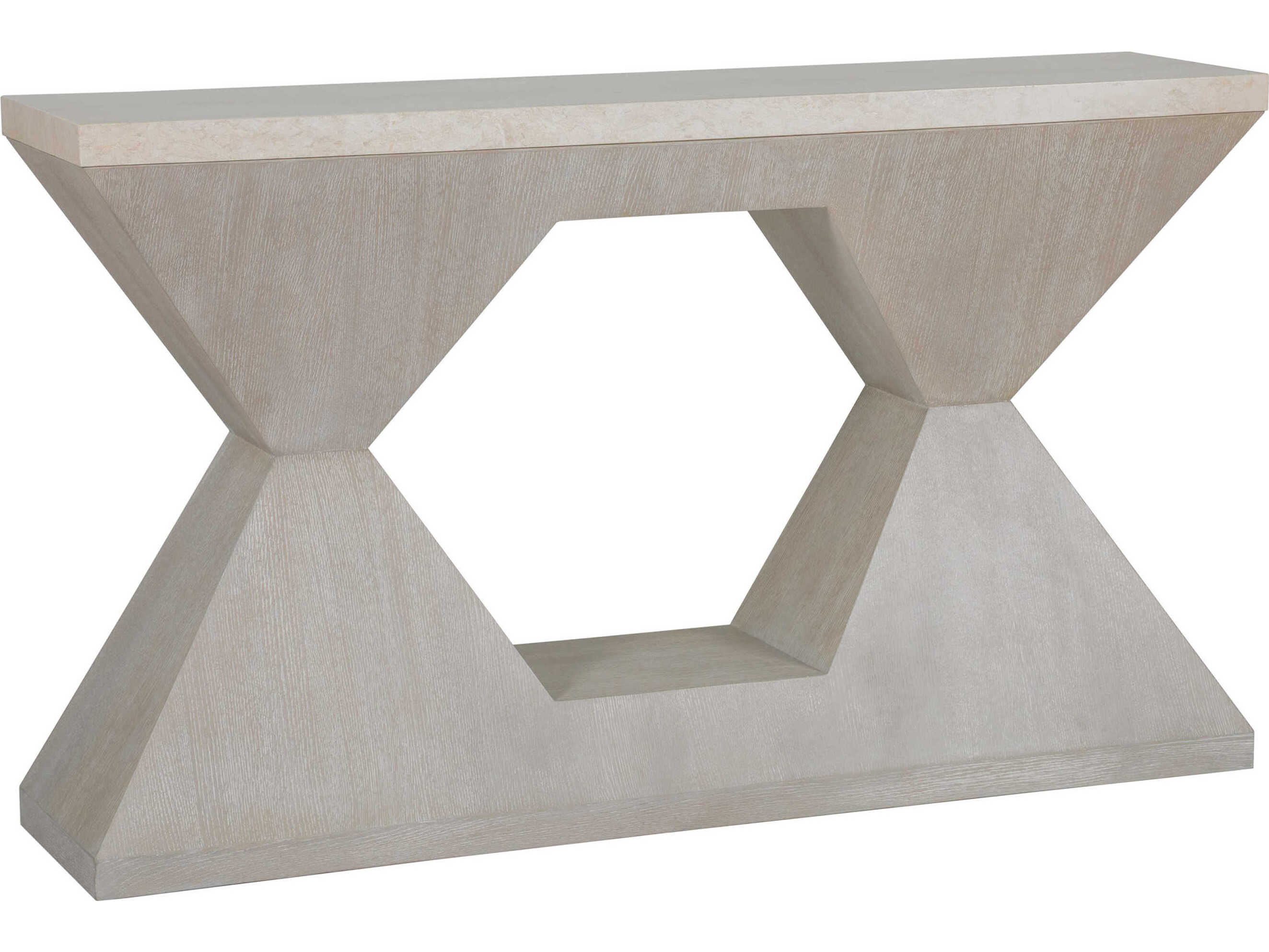 Artistica Mar Monte Rectangular Marble White Oak Console Table