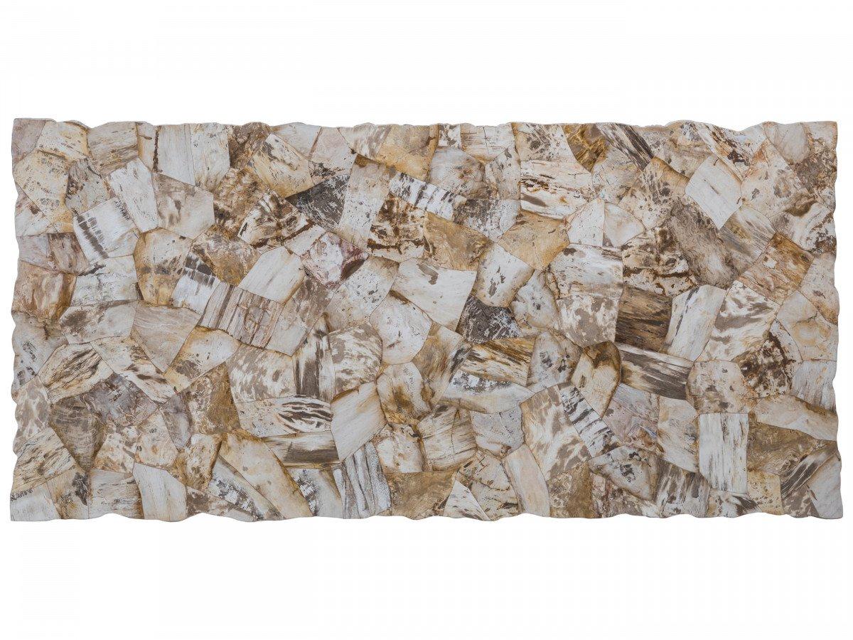 Artistica Signature Designs Caldera Rectangular Silver Varied Petrified Wood Dining Table