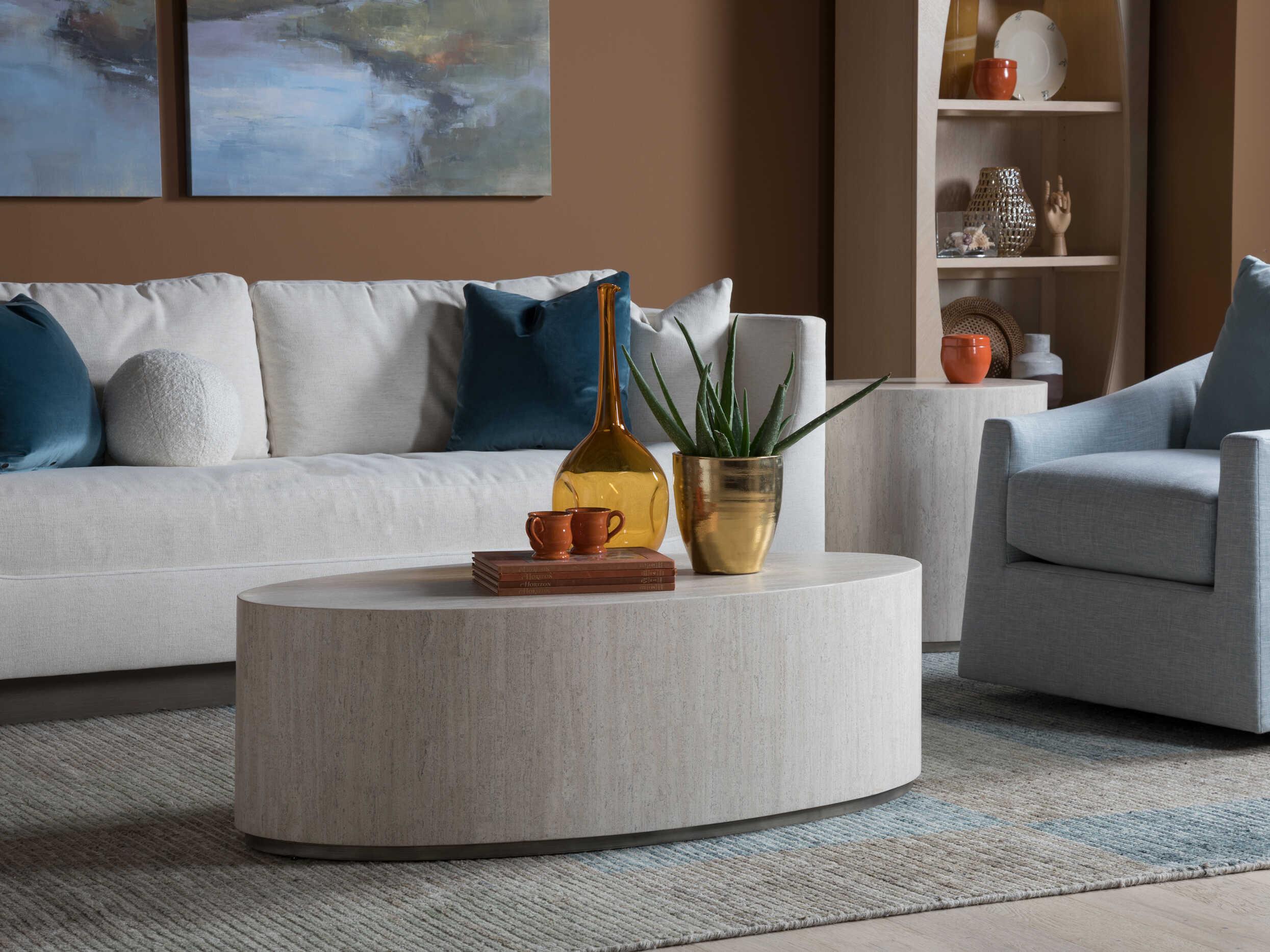 Artistica Cassio Oval Wood Creamy White Coffee Table