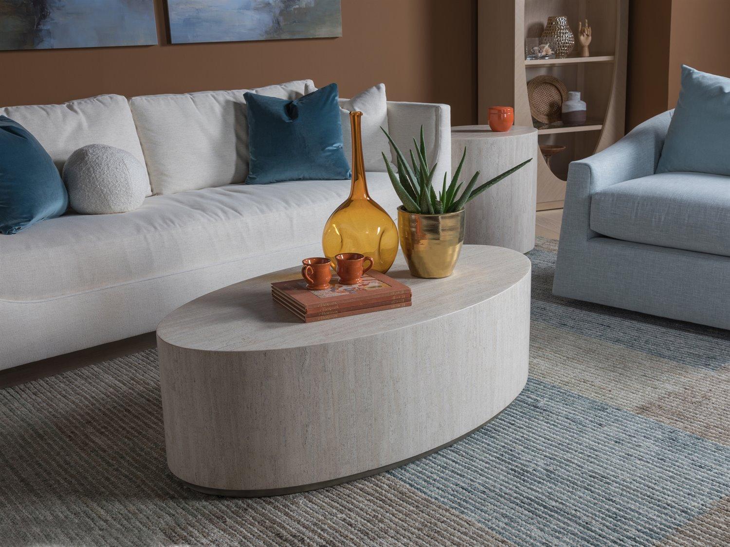 Artistica Cassio Oval Wood Creamy White Coffee Table
