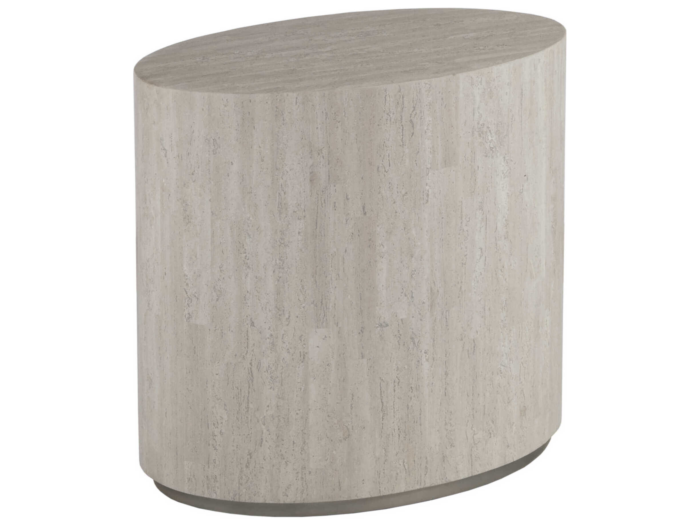 Artistica Cassio Oval Wood Creamy White End Table