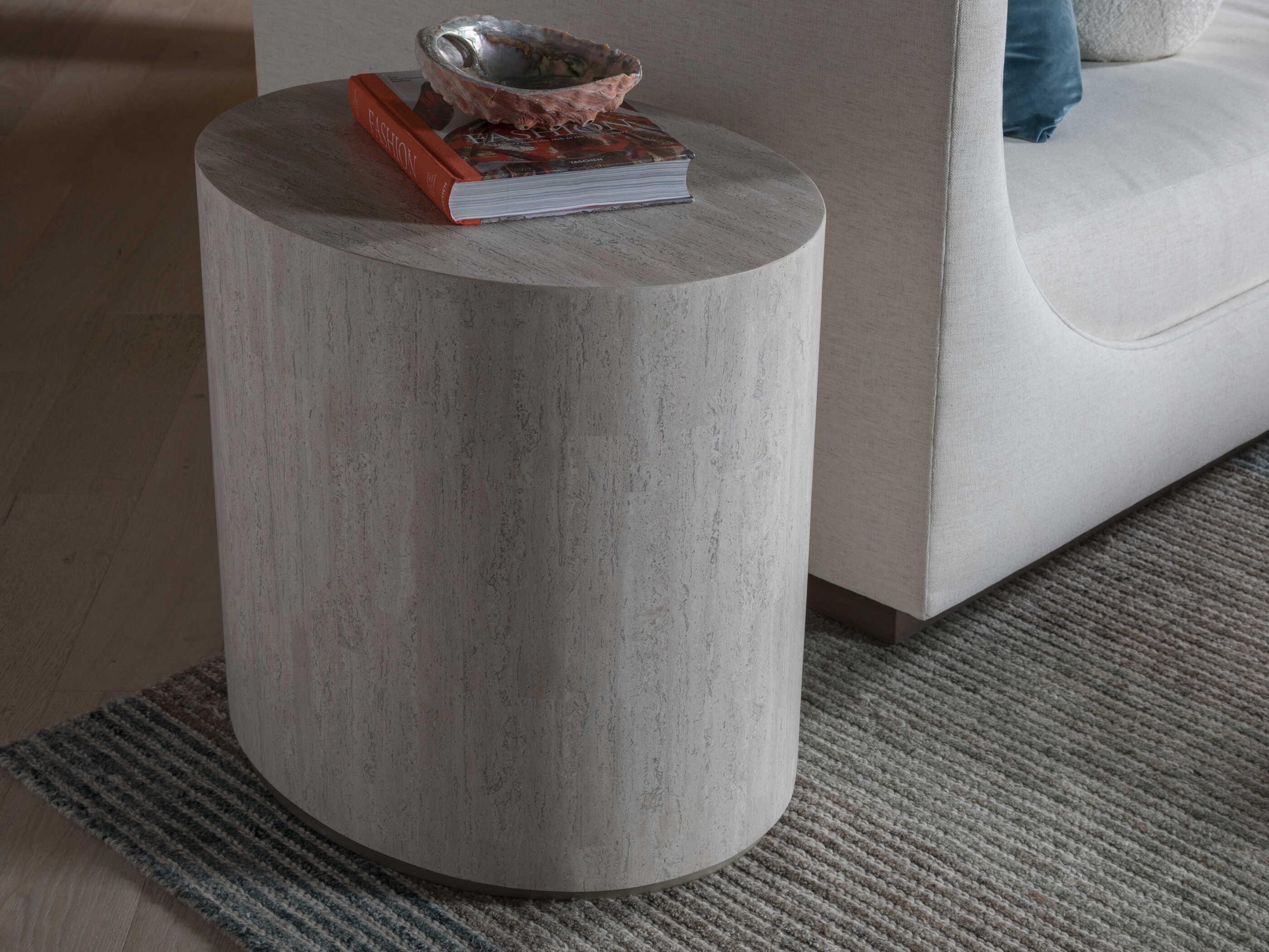 Artistica Cassio Oval Wood Creamy White End Table