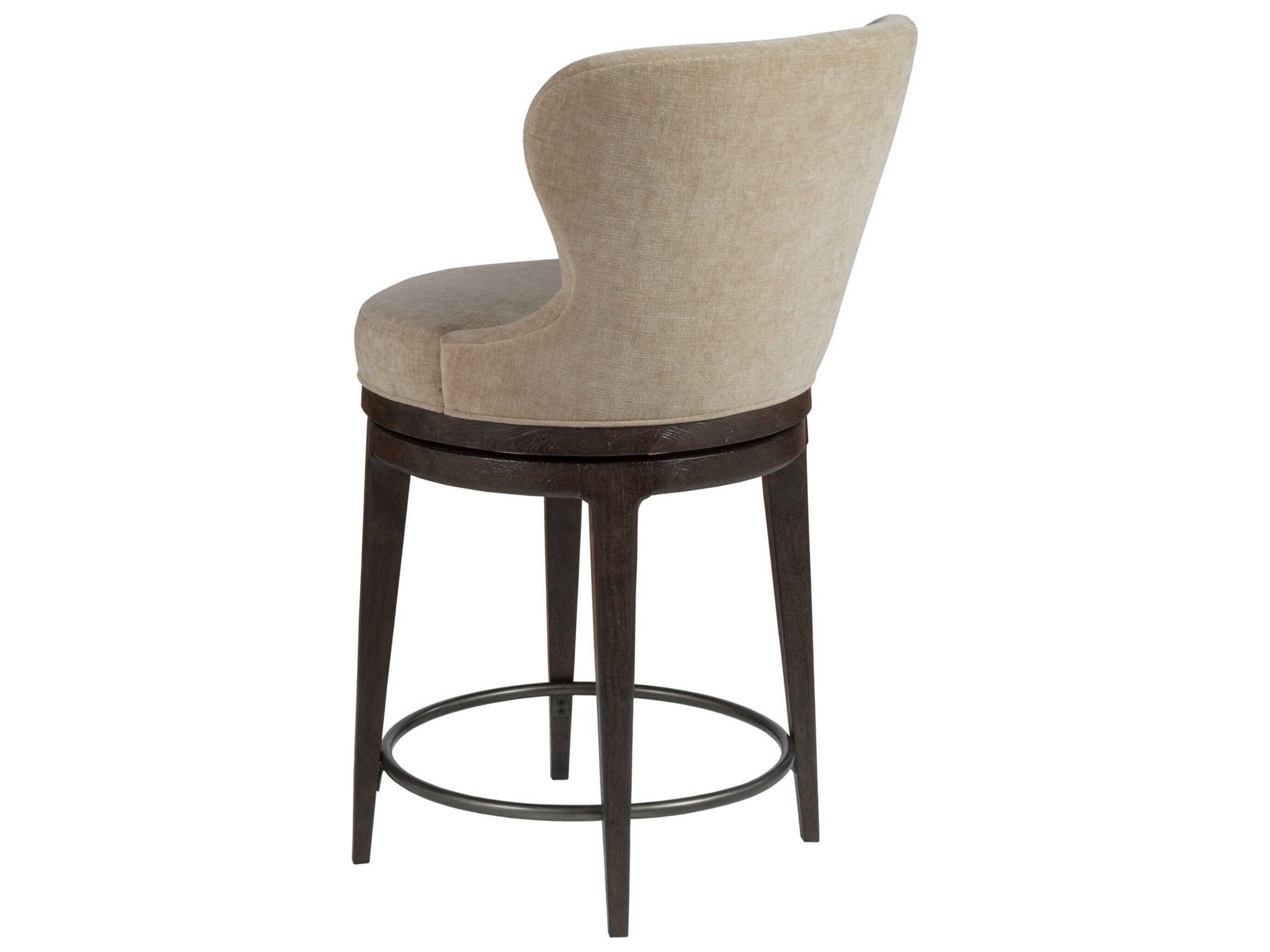 Artistica Signature Designs Willa Rich Mocha Brown Upholstered Swivel Oak Wood Counter Stool
