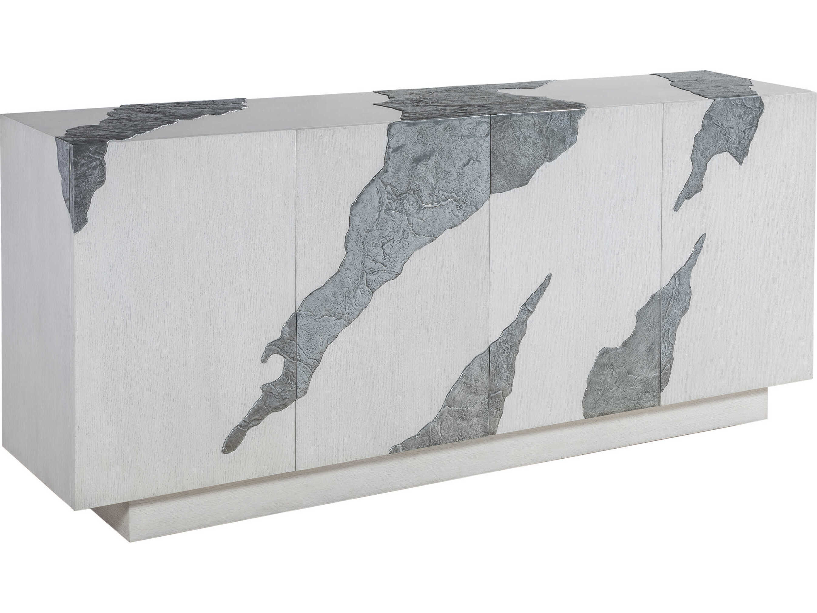 Artistica Signature Designs Contago 78" Oak Wood Nordic White Media Console