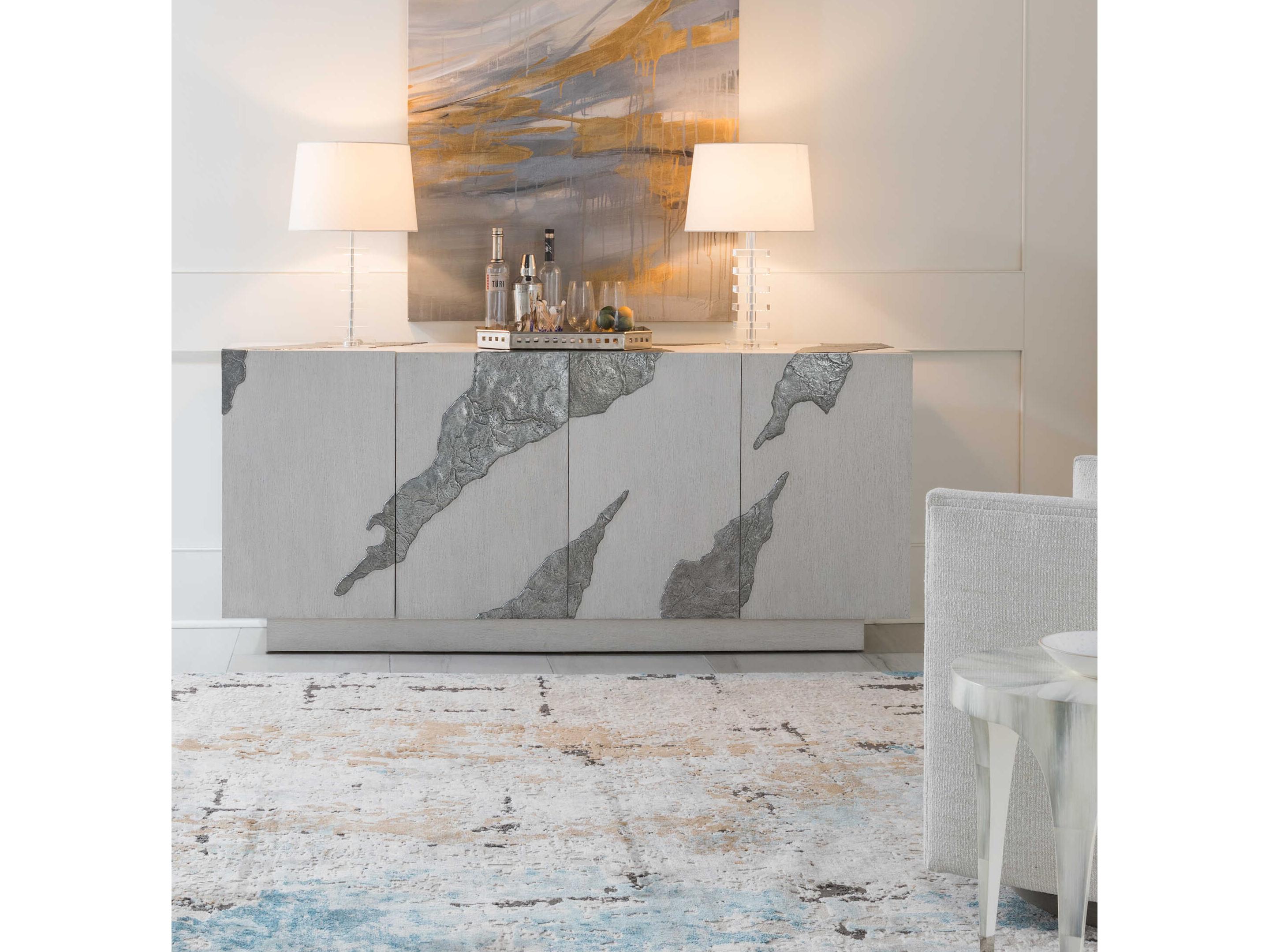 Artistica Signature Designs Contago 78" Oak Wood Nordic White Media Console