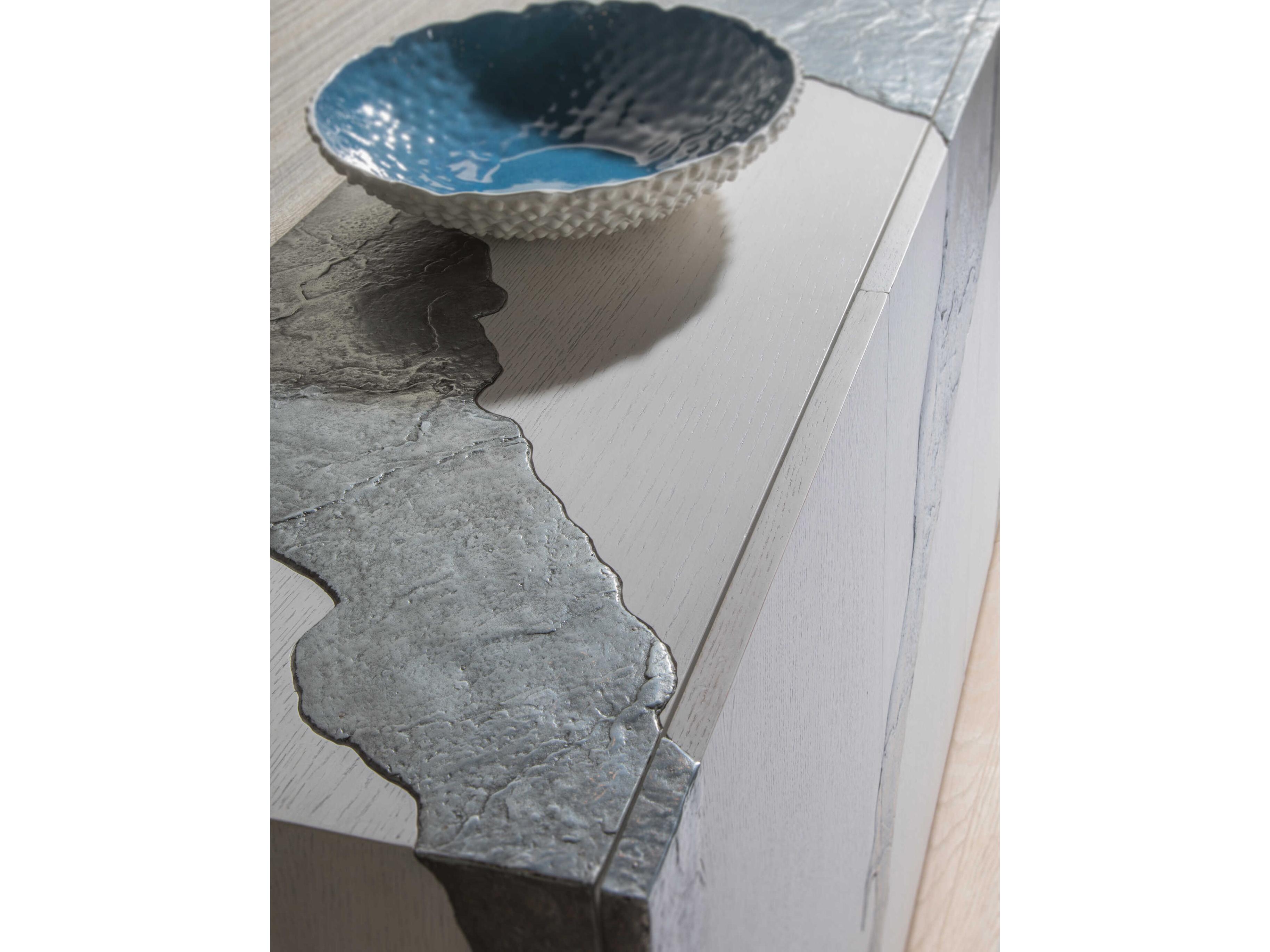 Artistica Signature Designs Contago 78" Oak Wood Nordic White Media Console