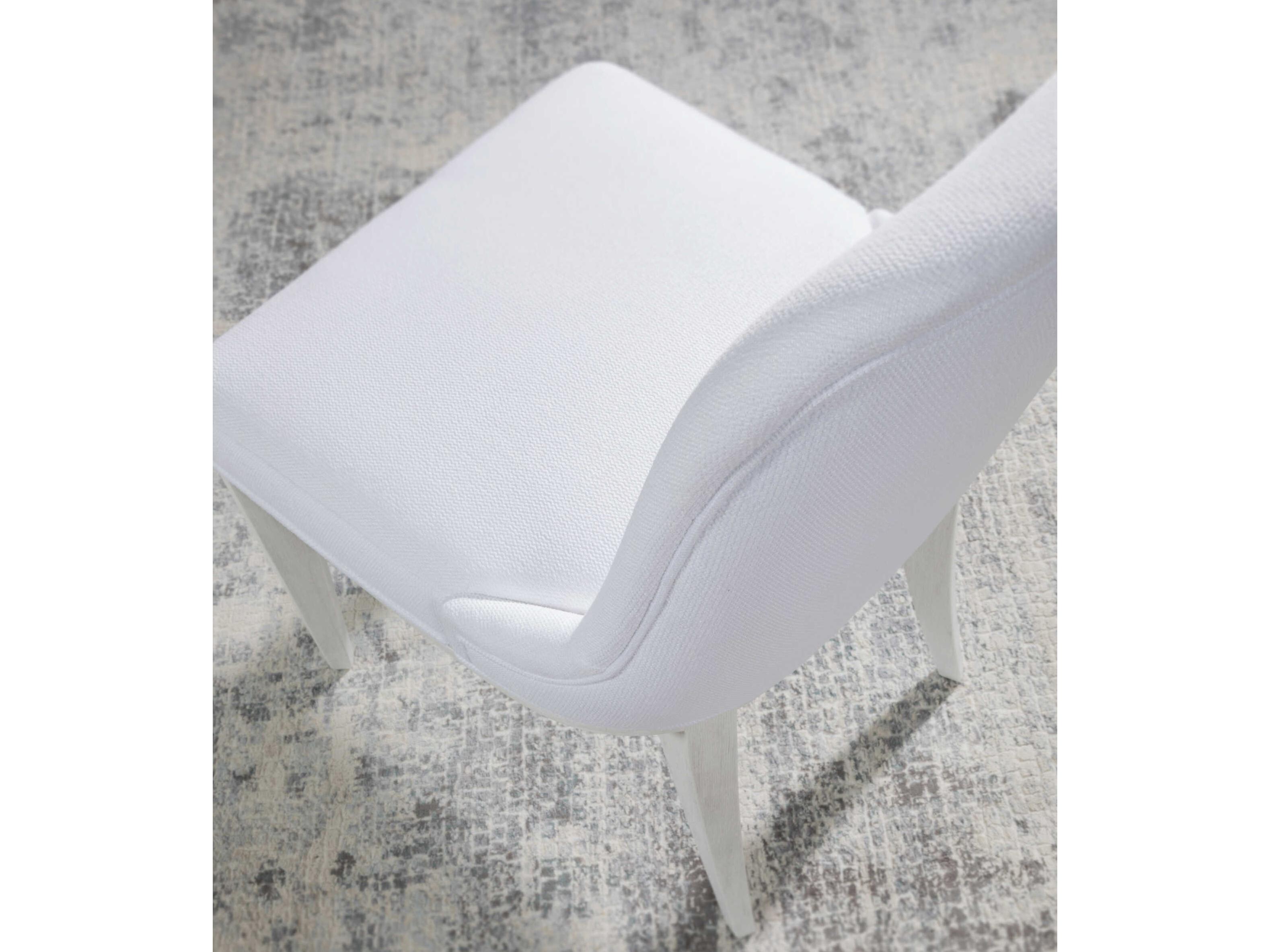 Artistica Signature Designs Marcel Mahogany Wood White Upholstered Side Dining Chair