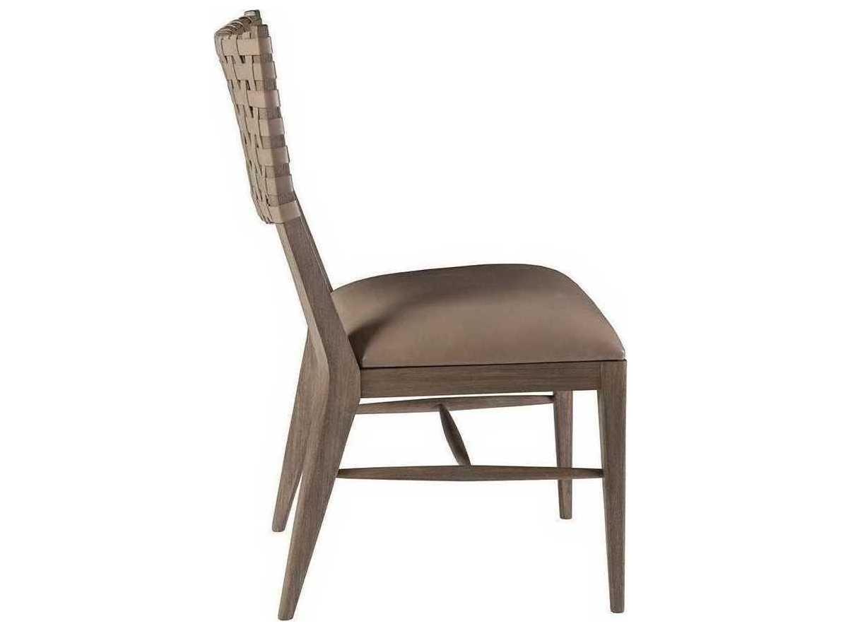 Artistica Milo Leather Mahogany Wood Gray Upholstered Side Dining Chair
