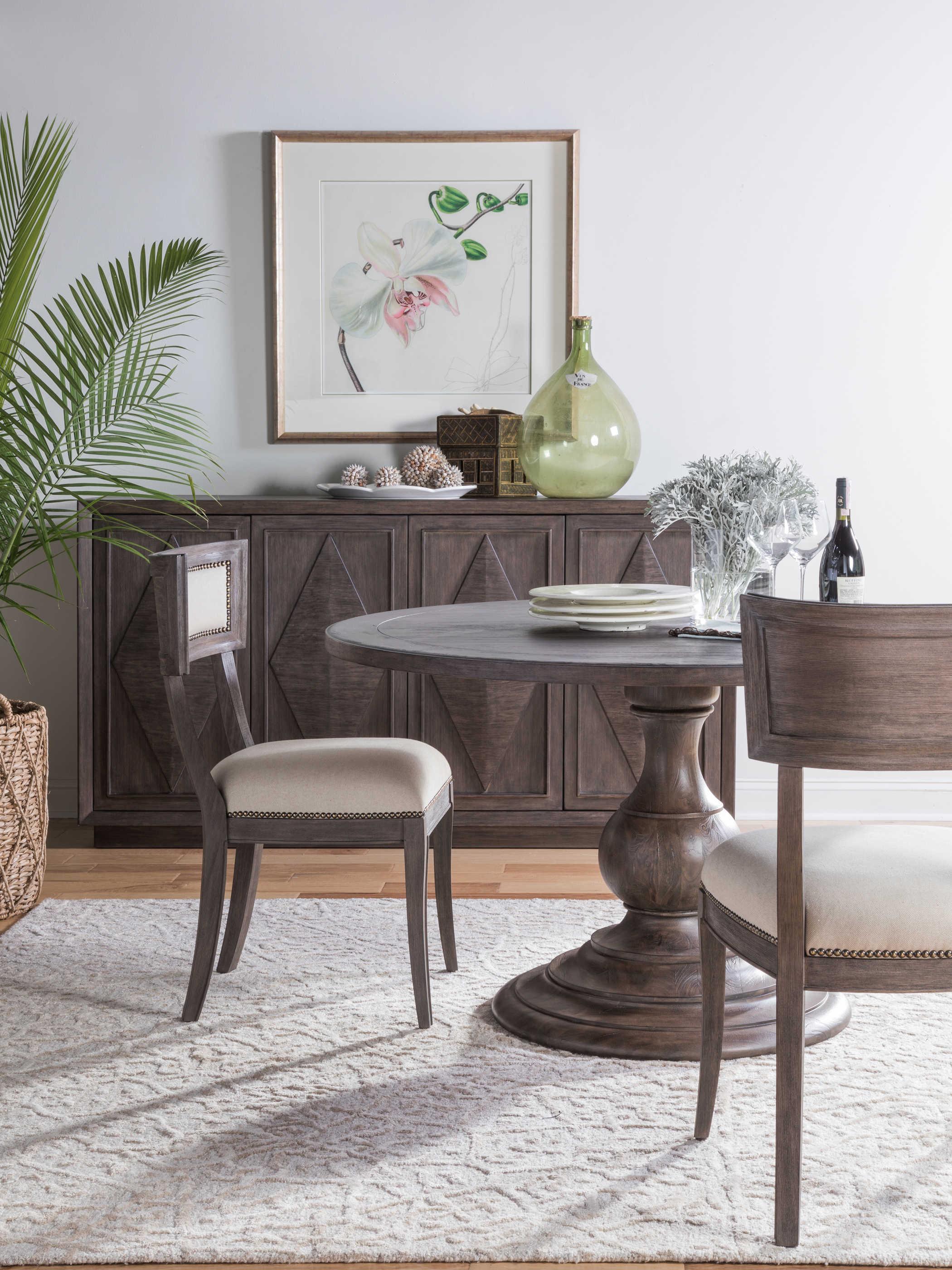 Artistica Cohesion Program Axiom Round Wood Antico Dining Table