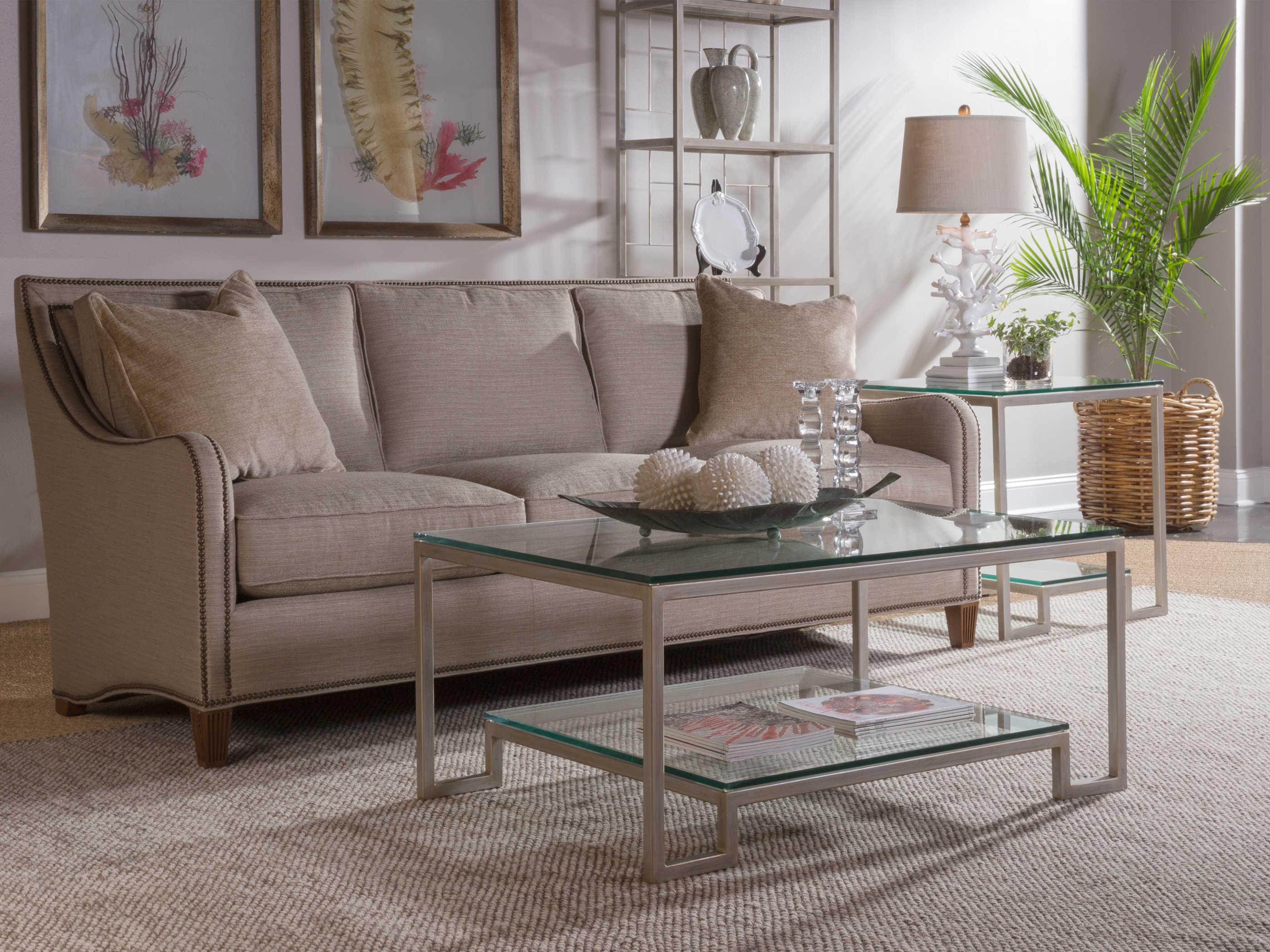 Artistica Metal Designs Bonaire Rectangular Glass Argento Cocktail Table