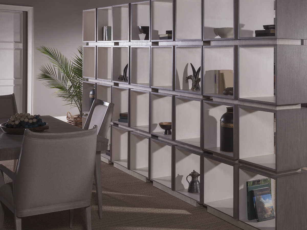 Artistica Home Mercury Oak with Bleached Olive Ash Burl Eight-Cube Etagere