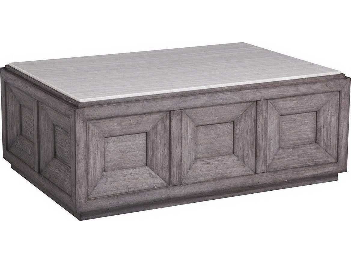 Artistica Dictum Rectangular Stone Silver White Gray Cocktail Table