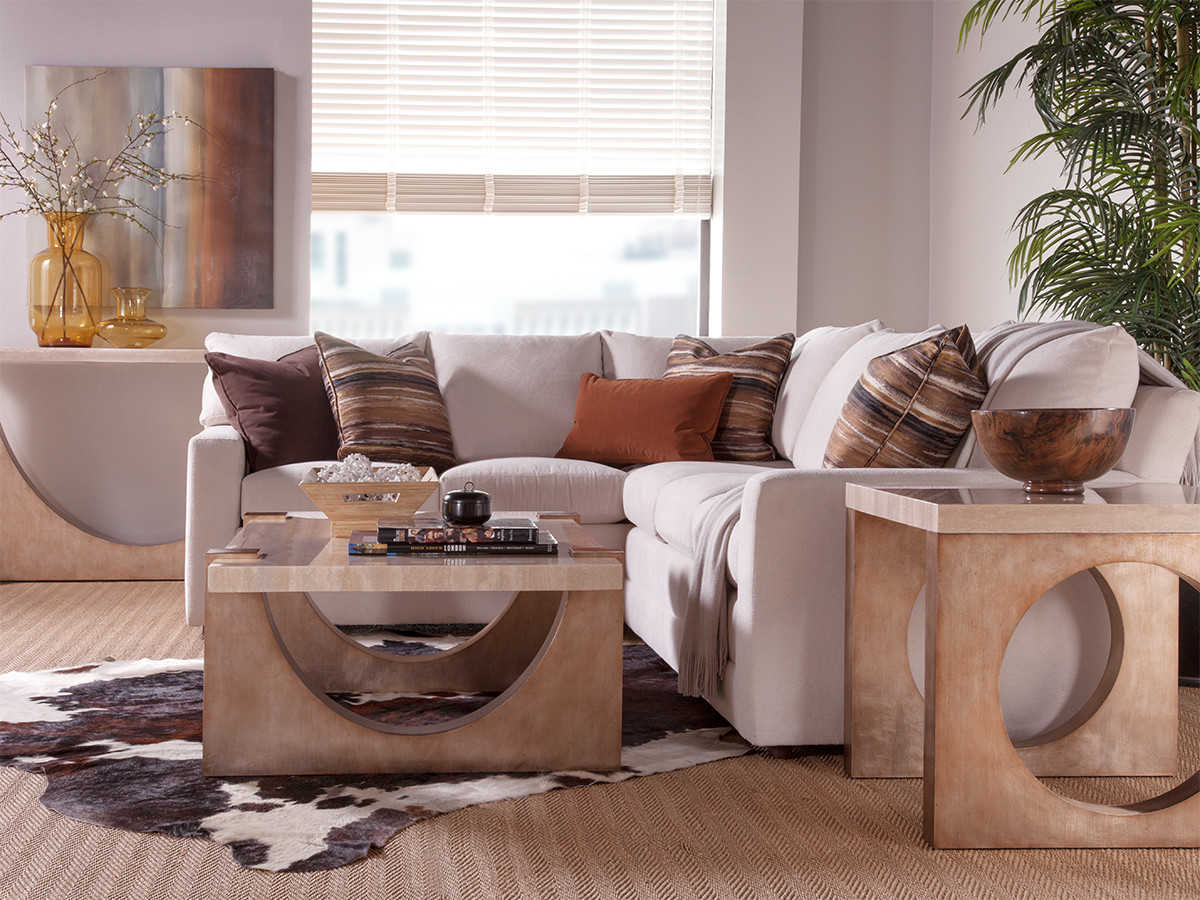 Artistica Impresario Square Silver Travertine Stone With Leaf End Table