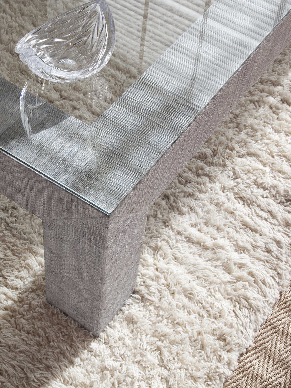 Artistica Precept Rectangular Glass Light Gray Cocktail Table