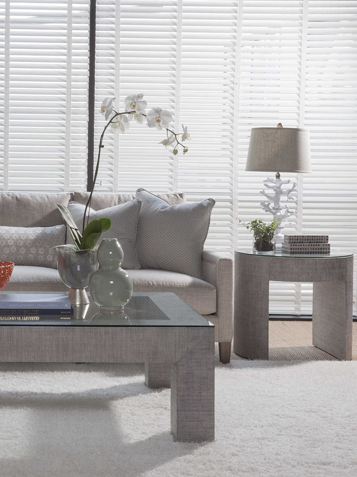 Artistica Precept Rectangular Glass Light Gray Cocktail Table