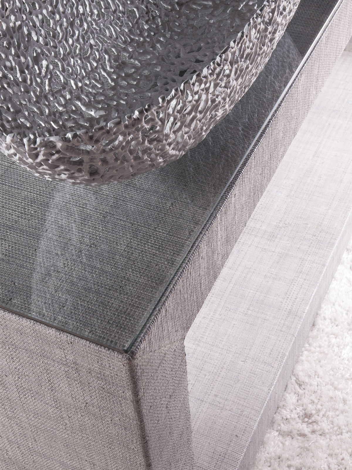 Artistica Precept Rectangular Glass Light Gray Console Table